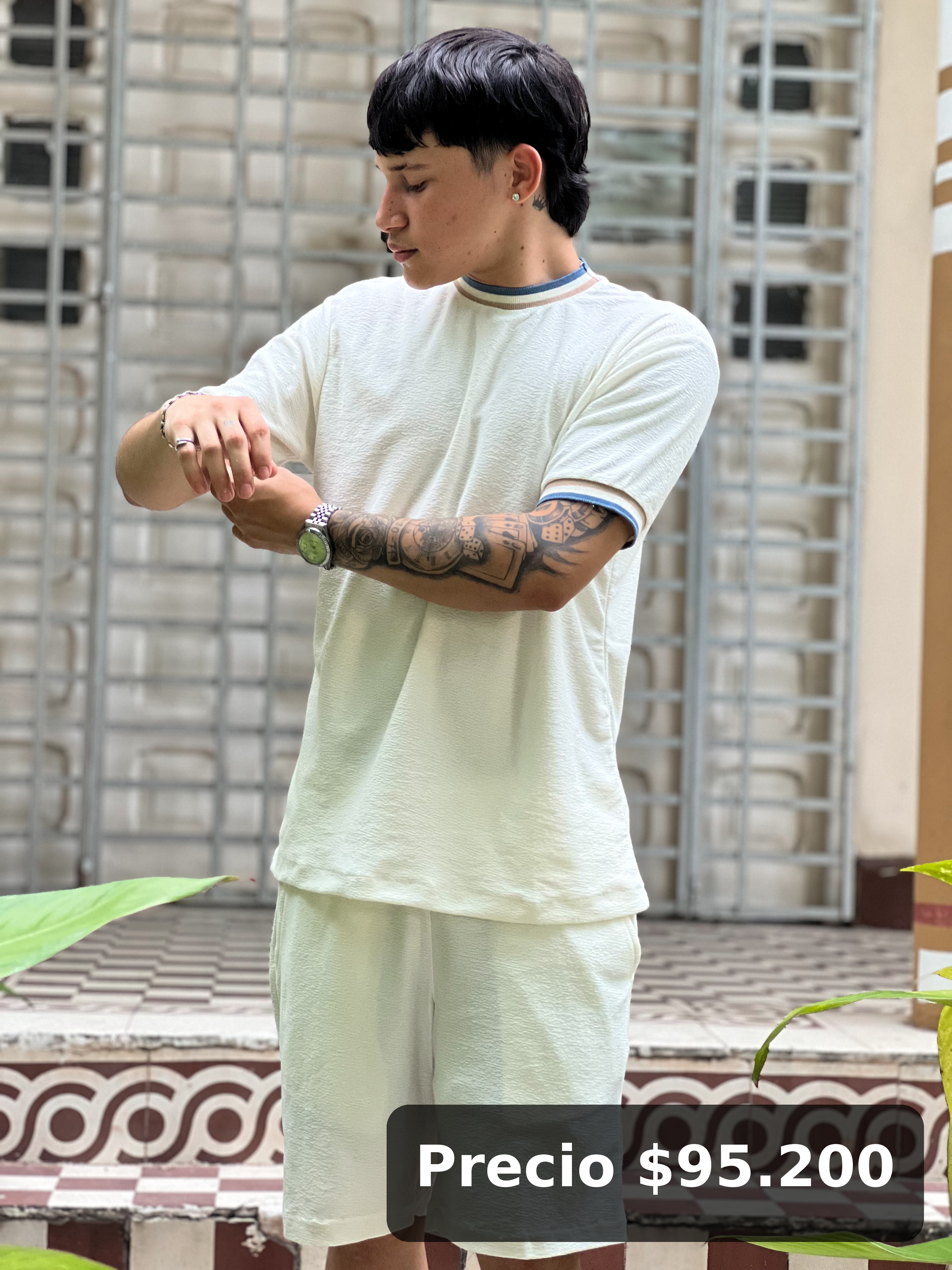 Conjunto casual blanco para hombre