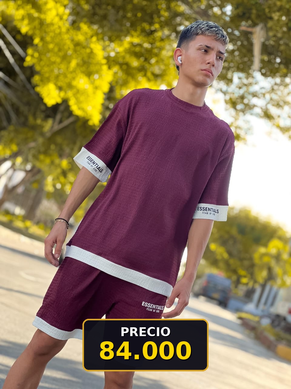 Conjunto Essentials Bordó