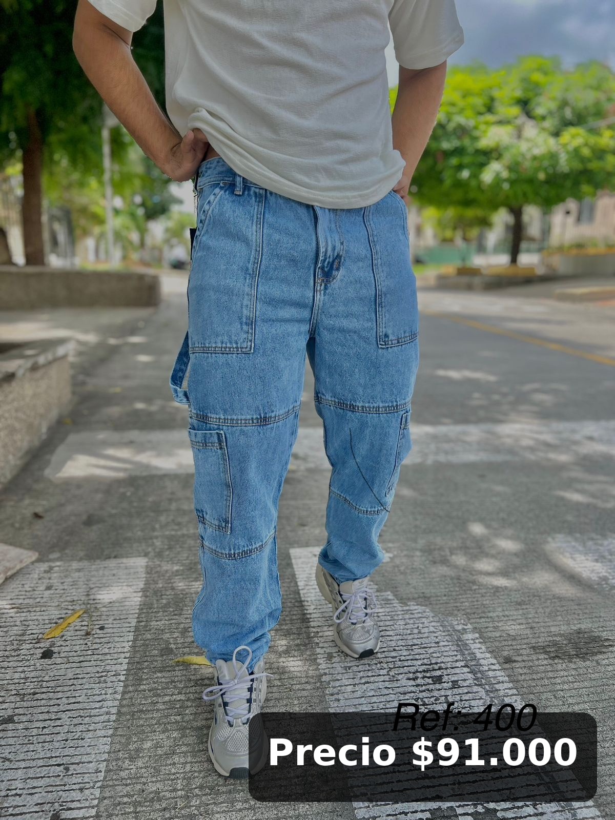 Jeans cargo hombre