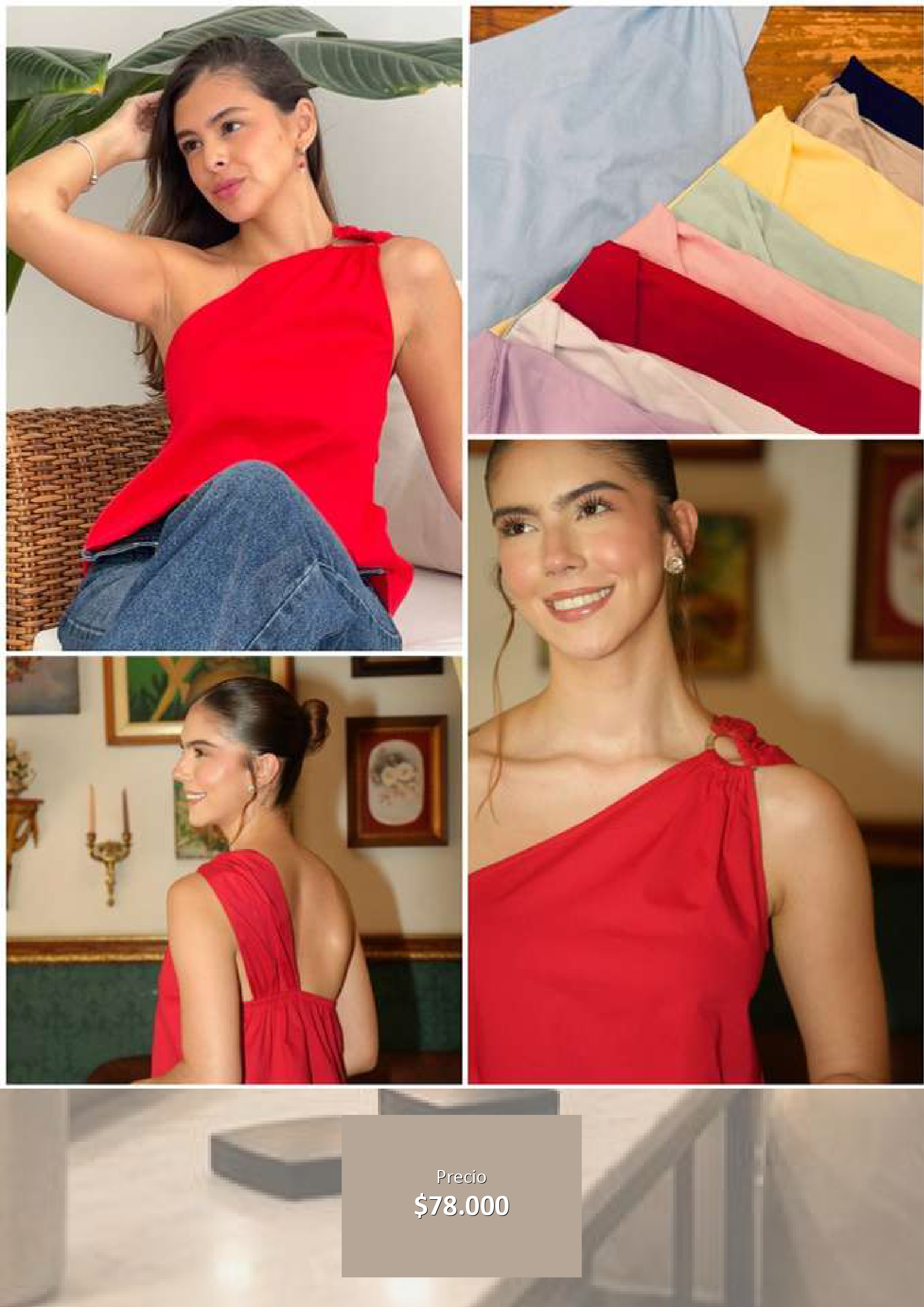 Blusa Asimétrica de Tirante con Nudo