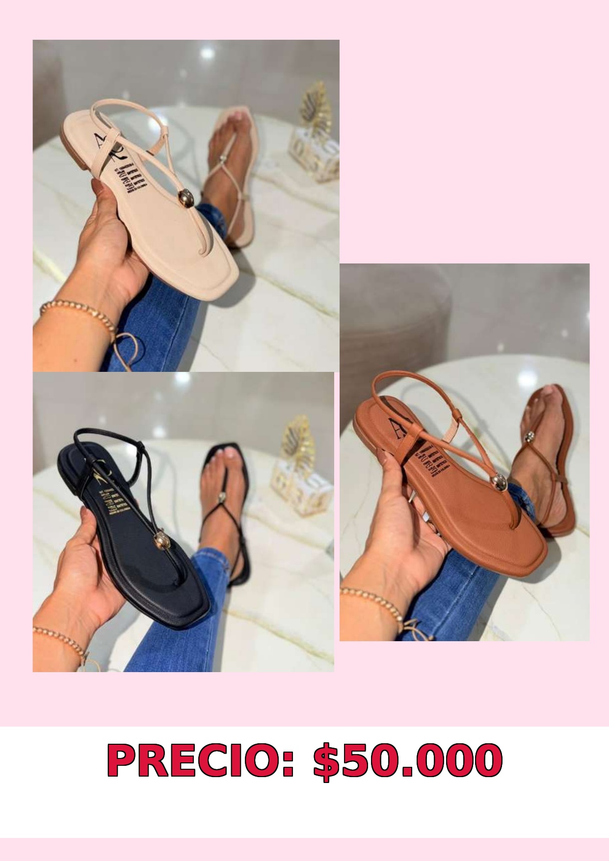 Sandalias planas femeninas