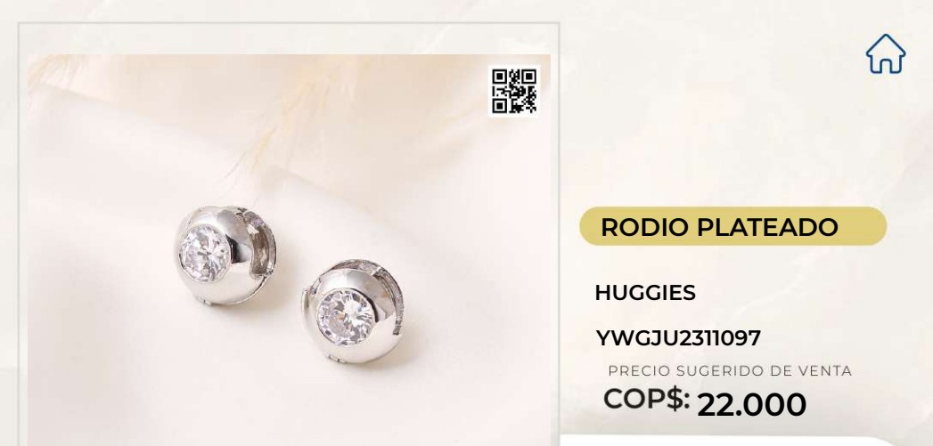 Aretes Huggies Rodio Plateado