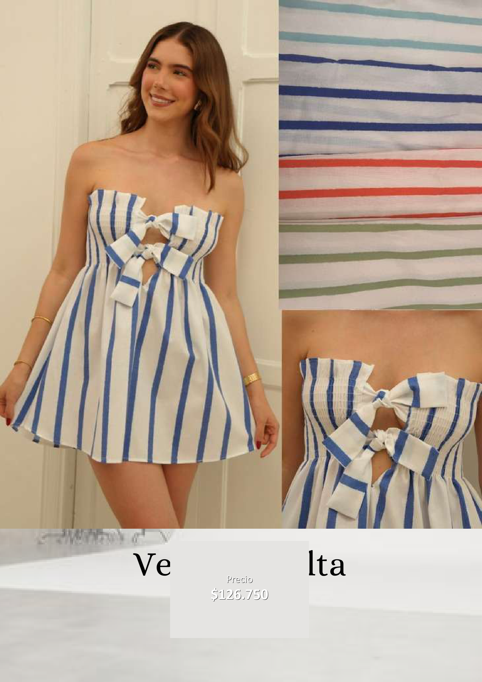 Vestido de rayas azul