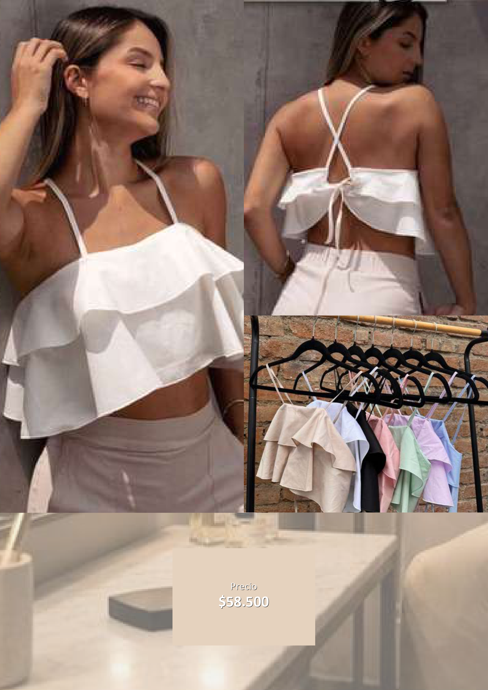 Blusa Crop Top Volantes