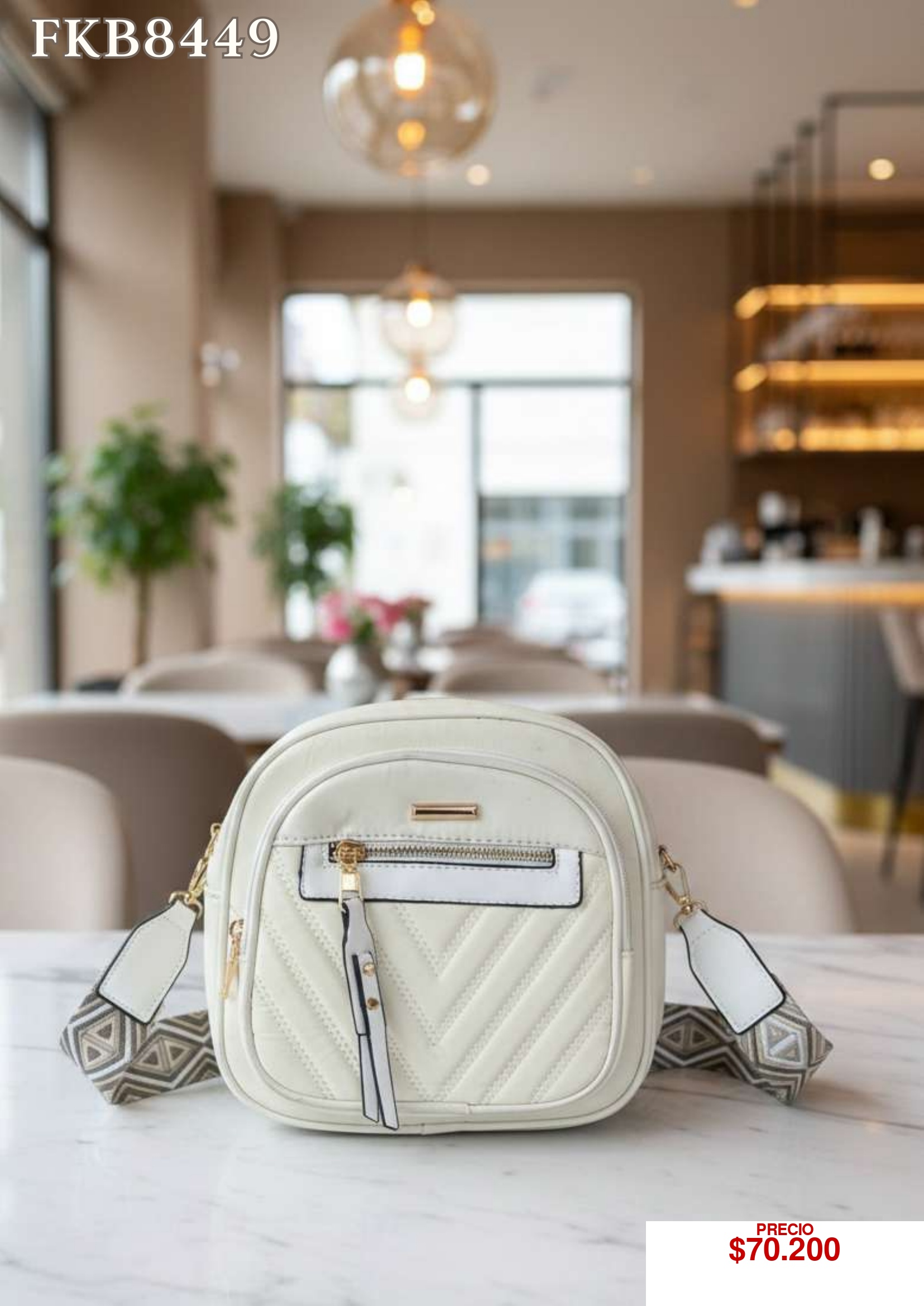Bolso cruzado blanco elegante