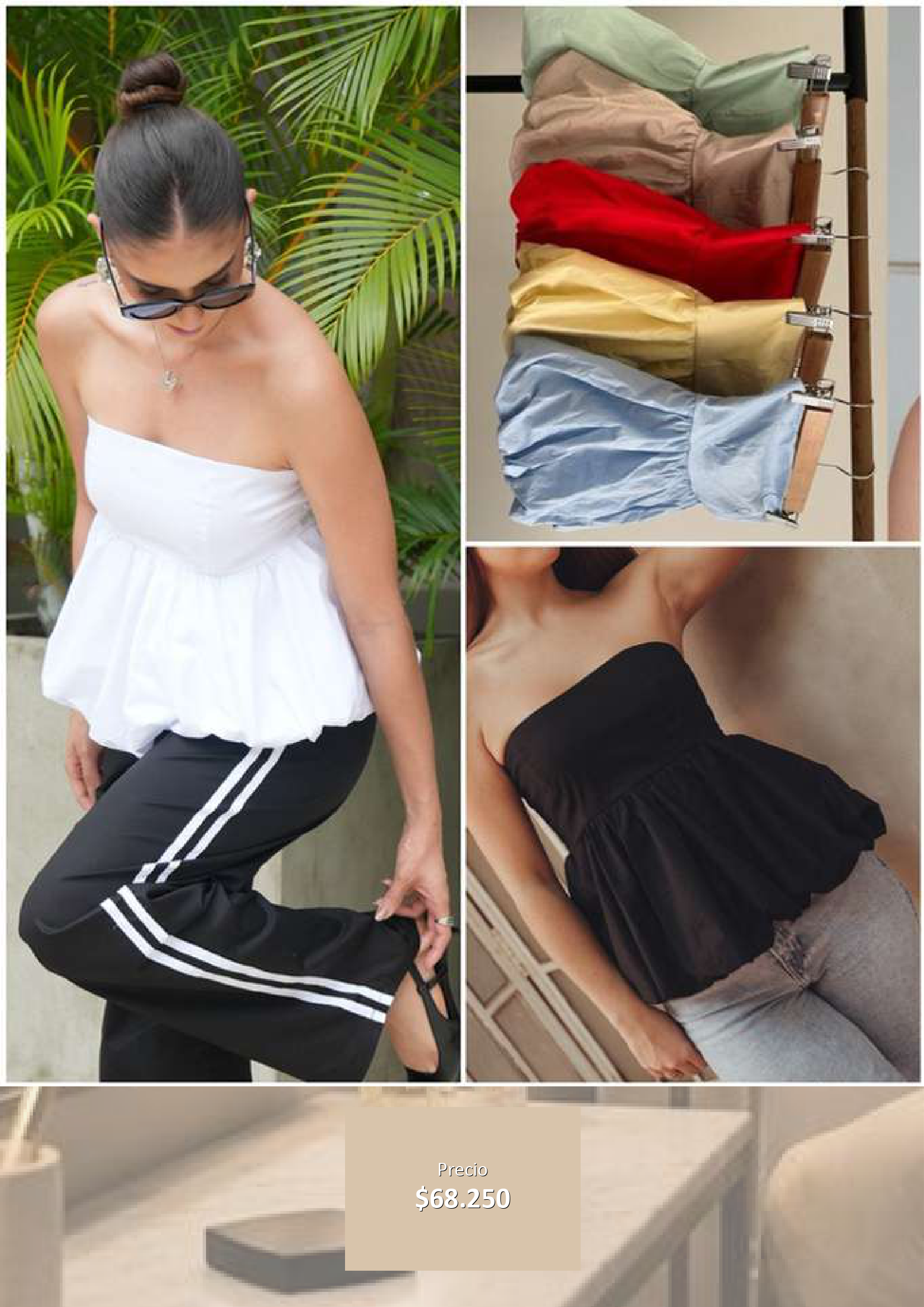 Top strapless femenino