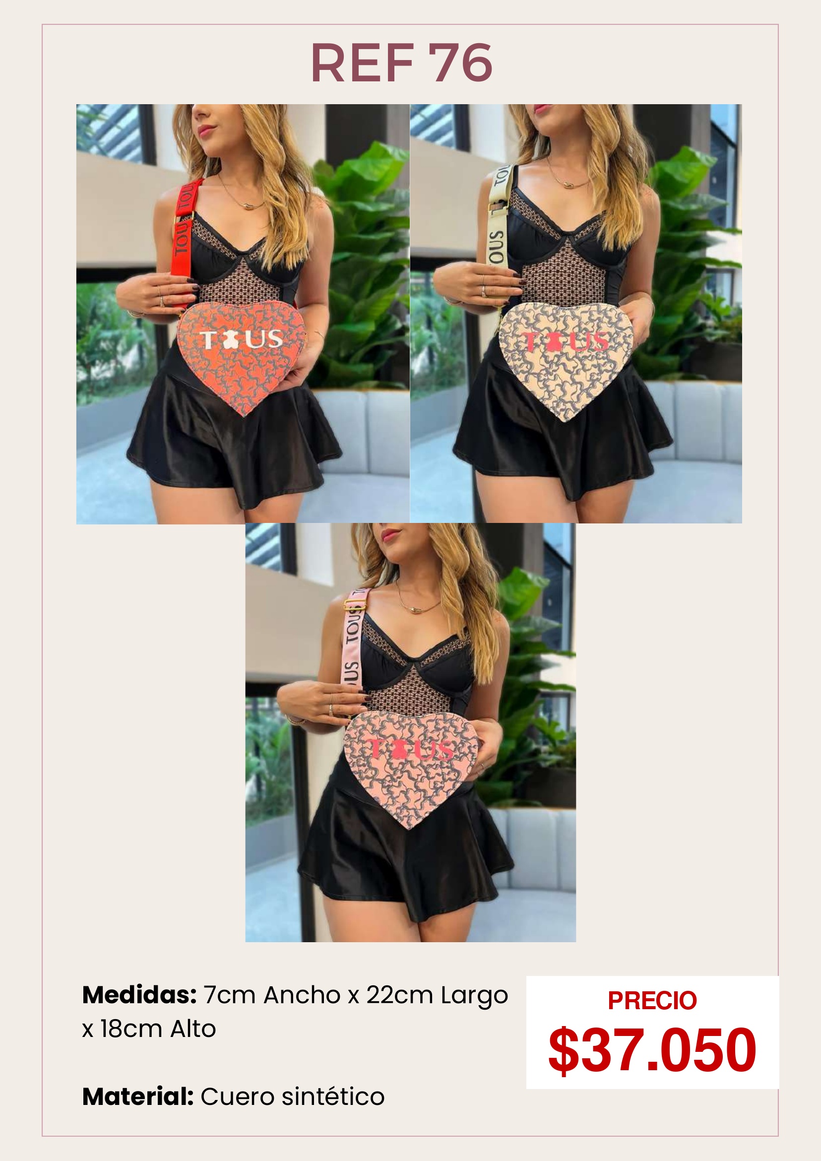 Bolso Corazón Sintético