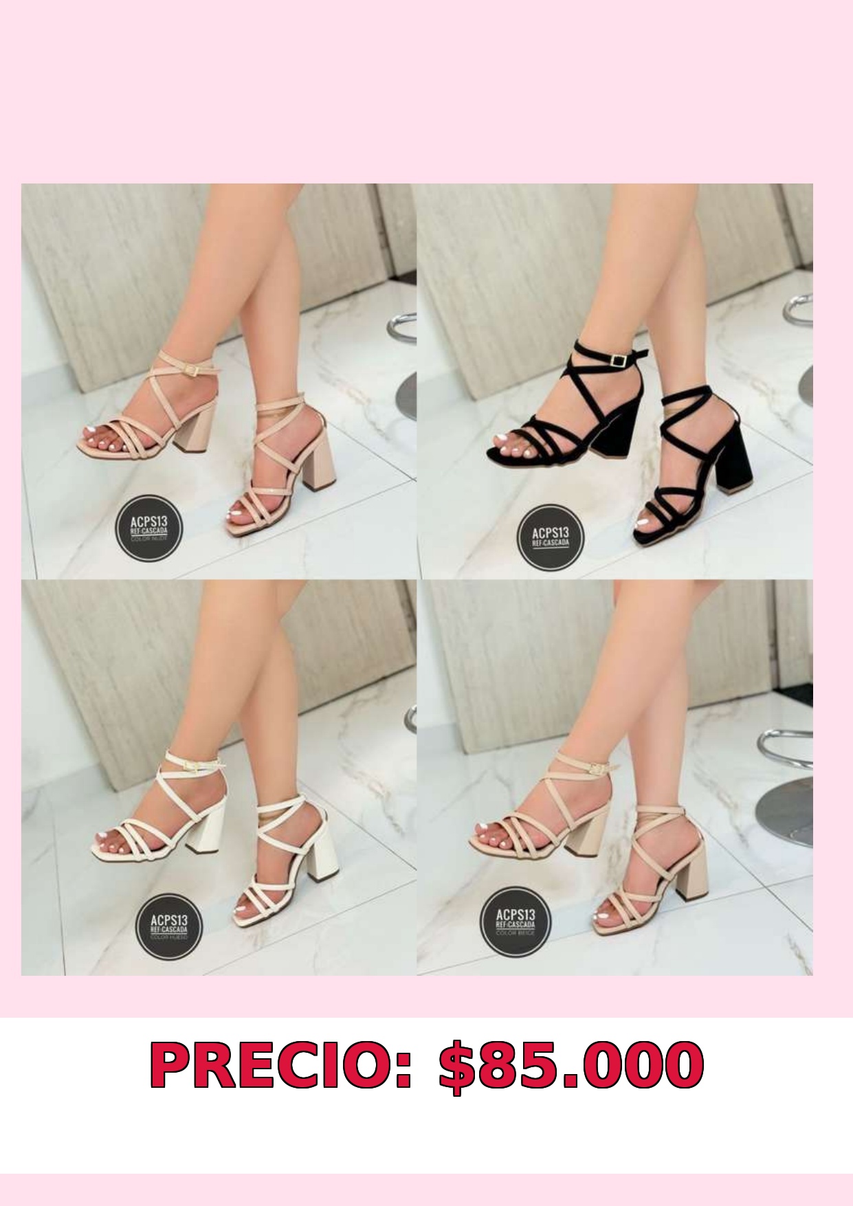 Sandalias de tacón femenino