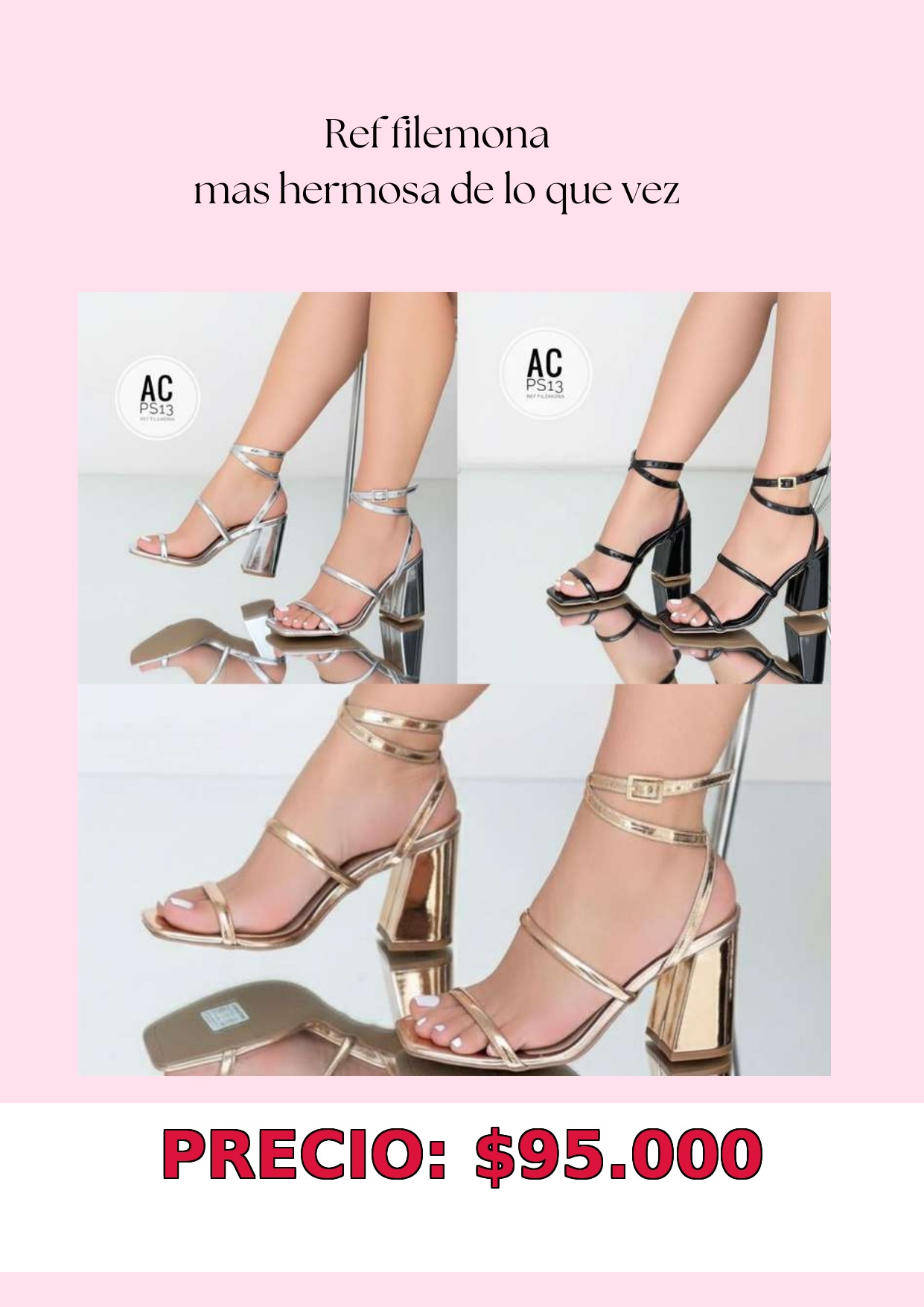 Sandalias Filemona Tacón Cuadrado