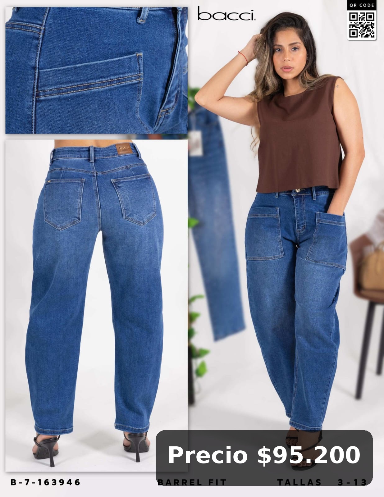 Jeans Barrel Fit Mujer