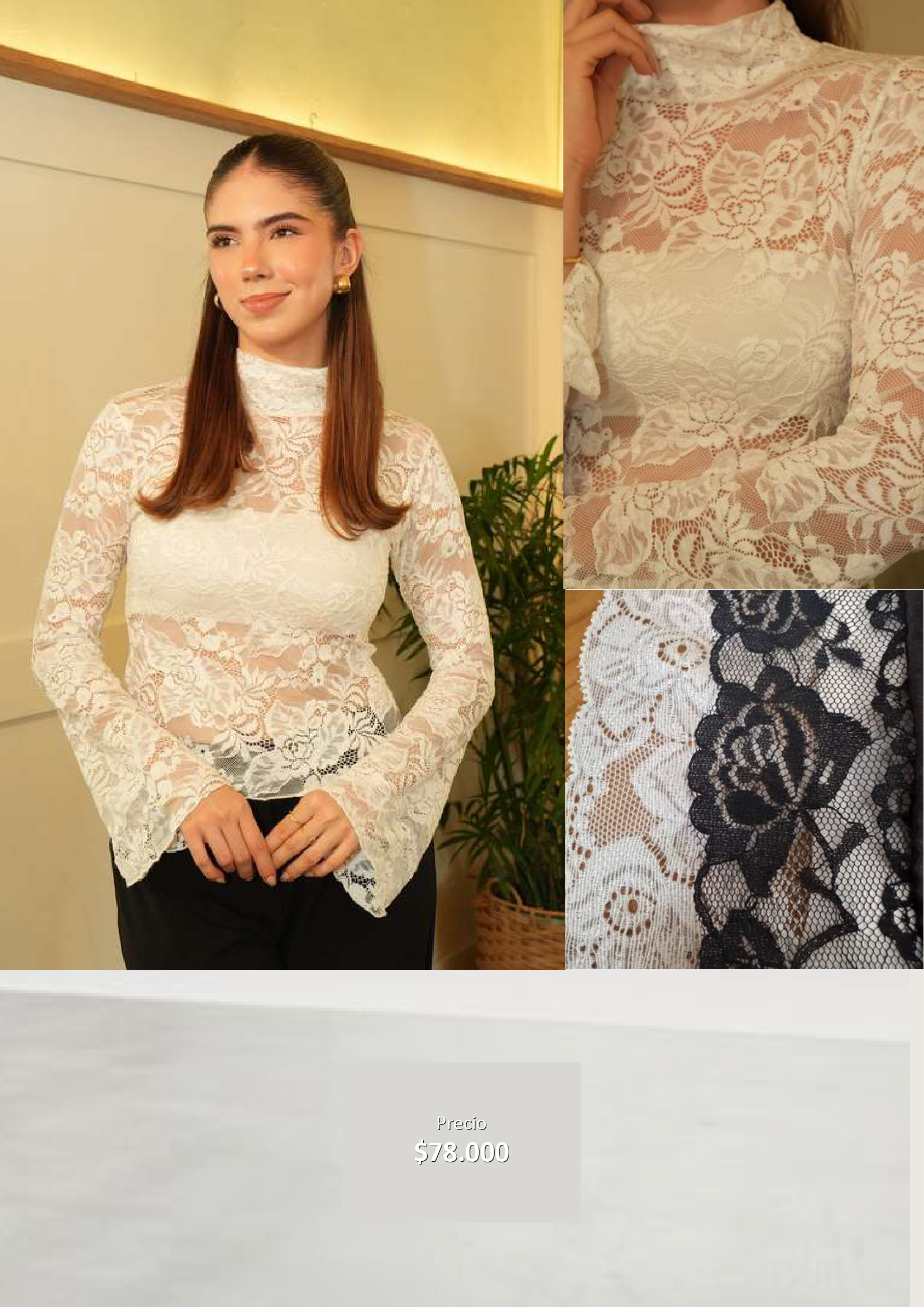 Blusa de encaje blanco