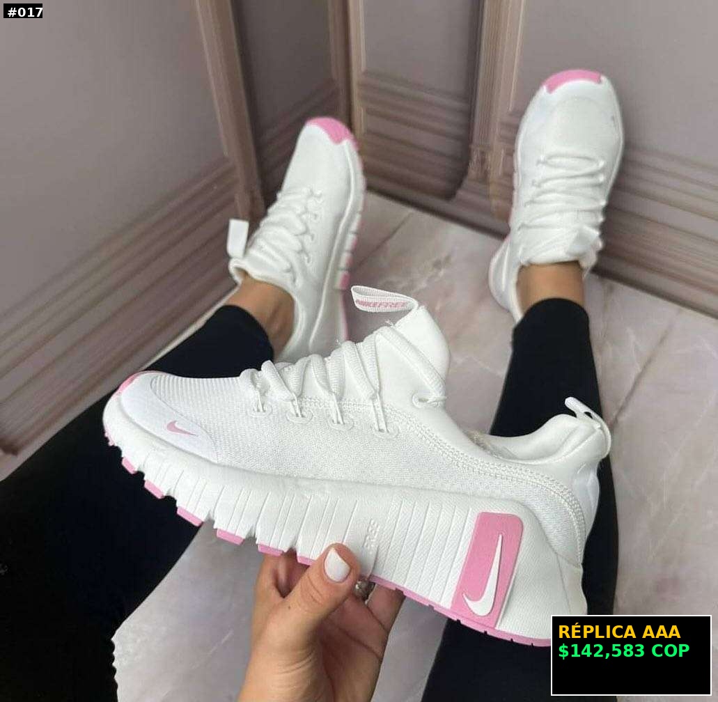 Tenis blancos con rosa para mujer