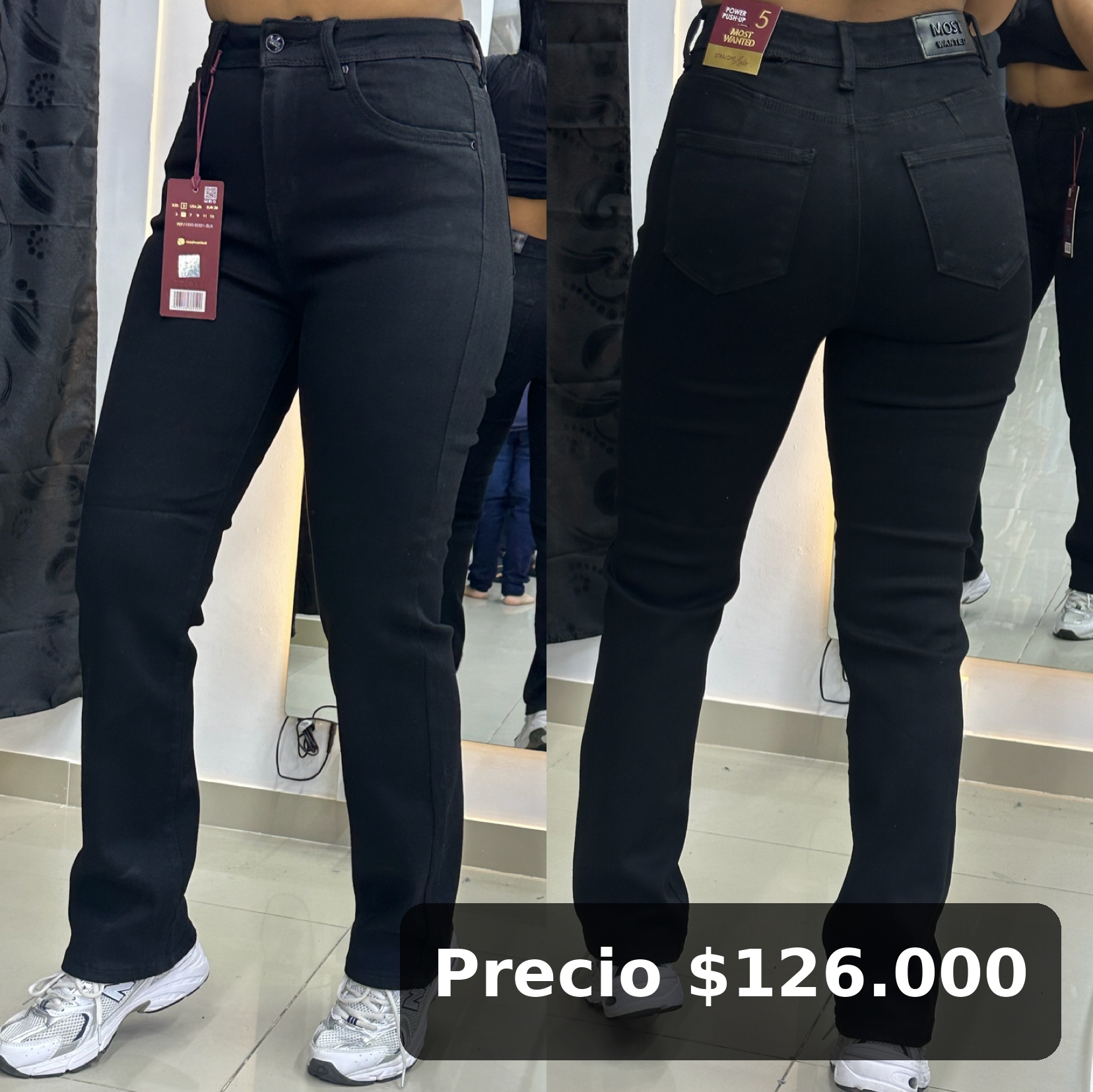 Jean clásico negro para mujer
