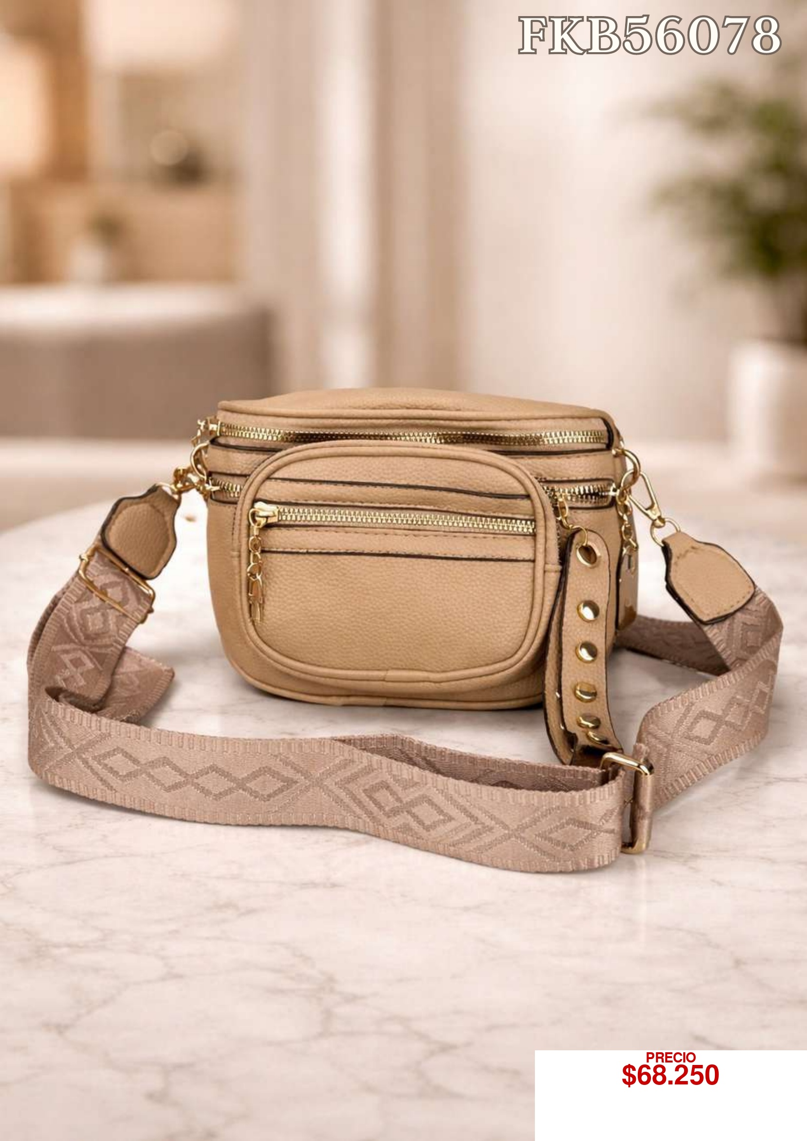 Bolso bandolera beige