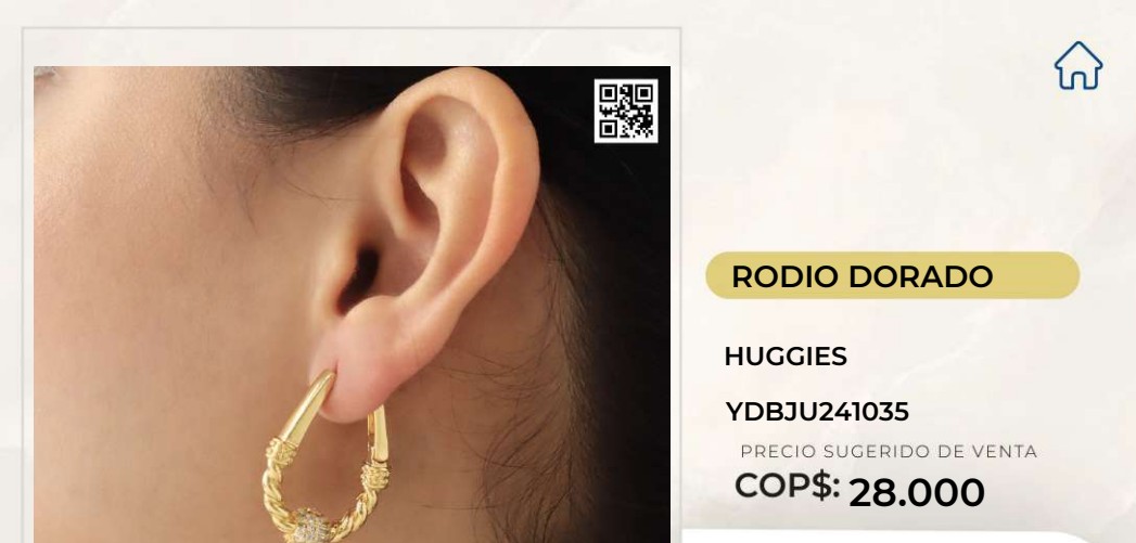 Aretes Huggies Rodio Dorado