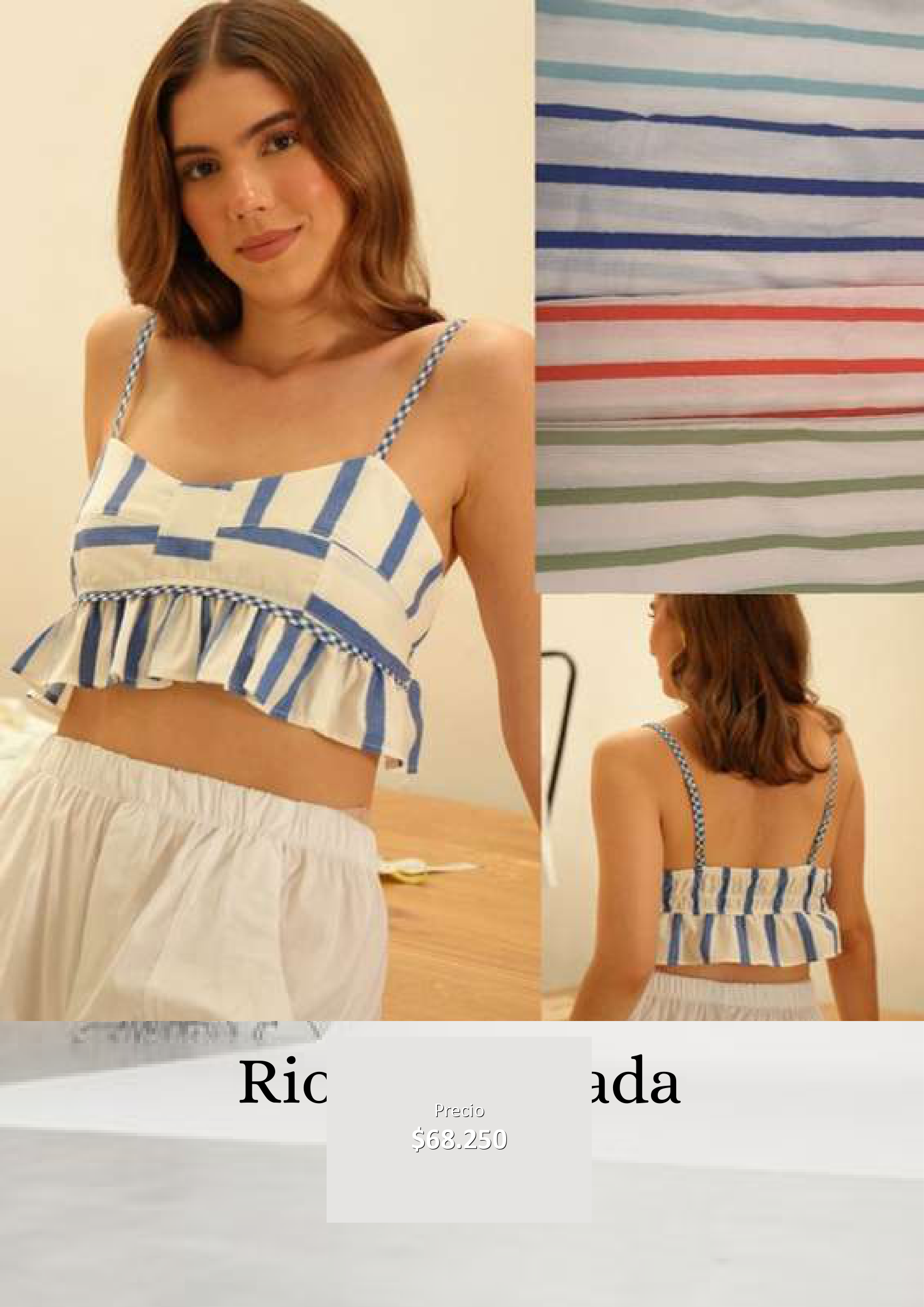 Top de rayas azul y blanco