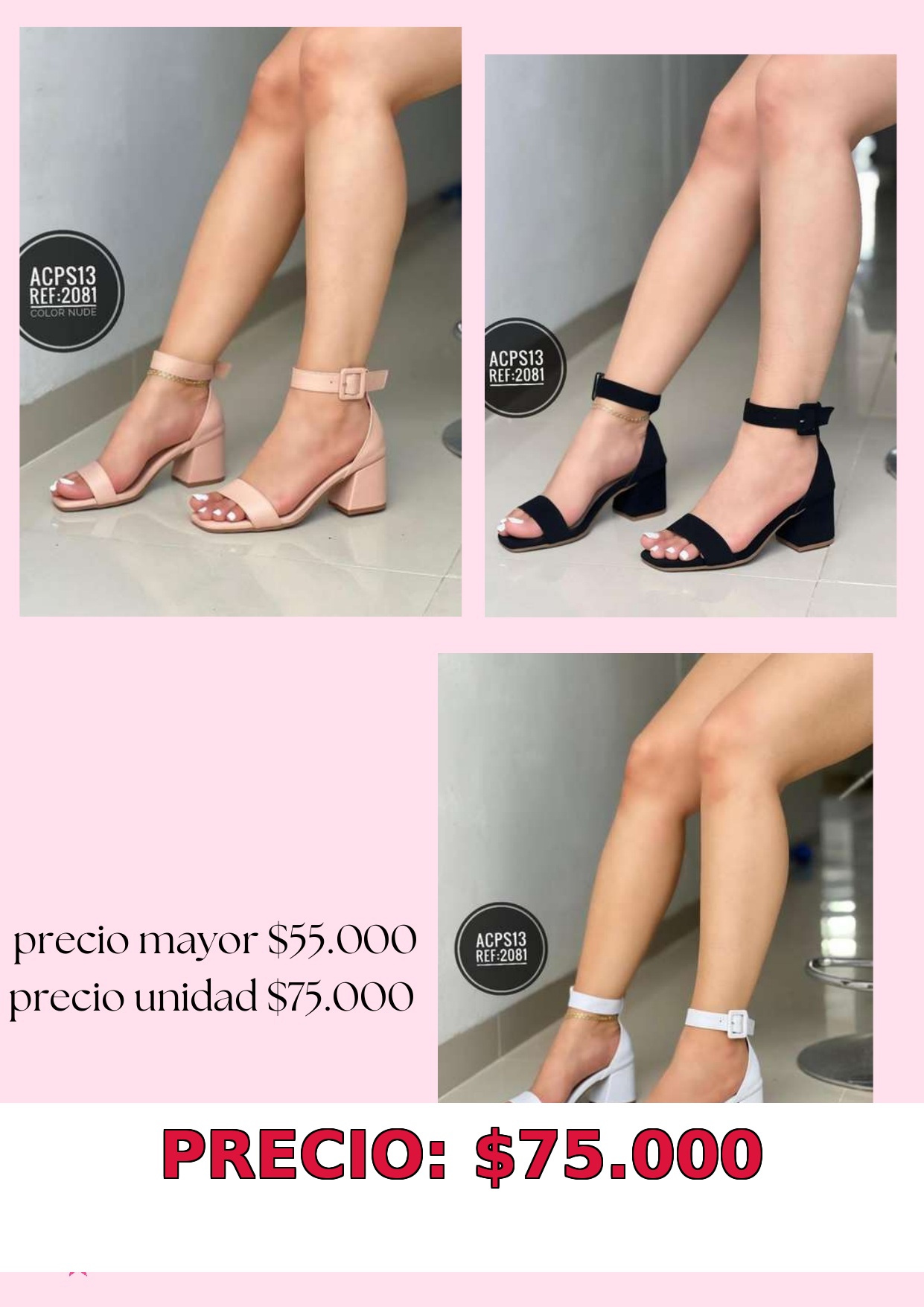 Sandalias de Tacón Bajo