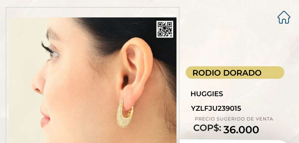 Aretes Huggies Rodio Dorado