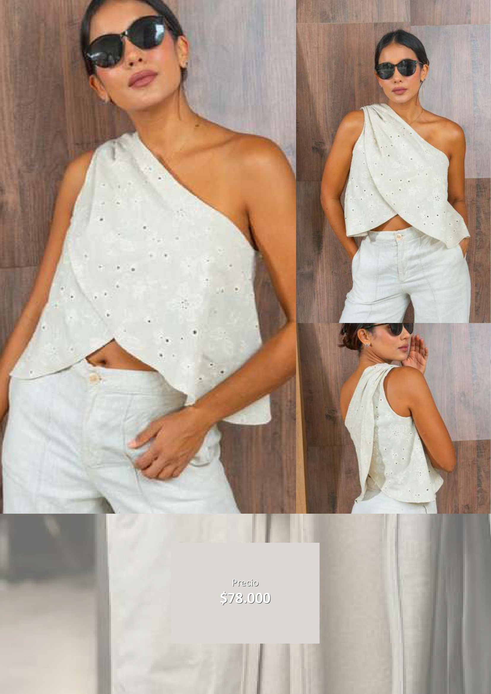 Blusa asimétrica bordada