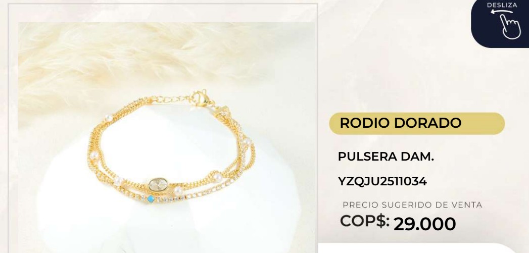Pulsera Rodio Dorado