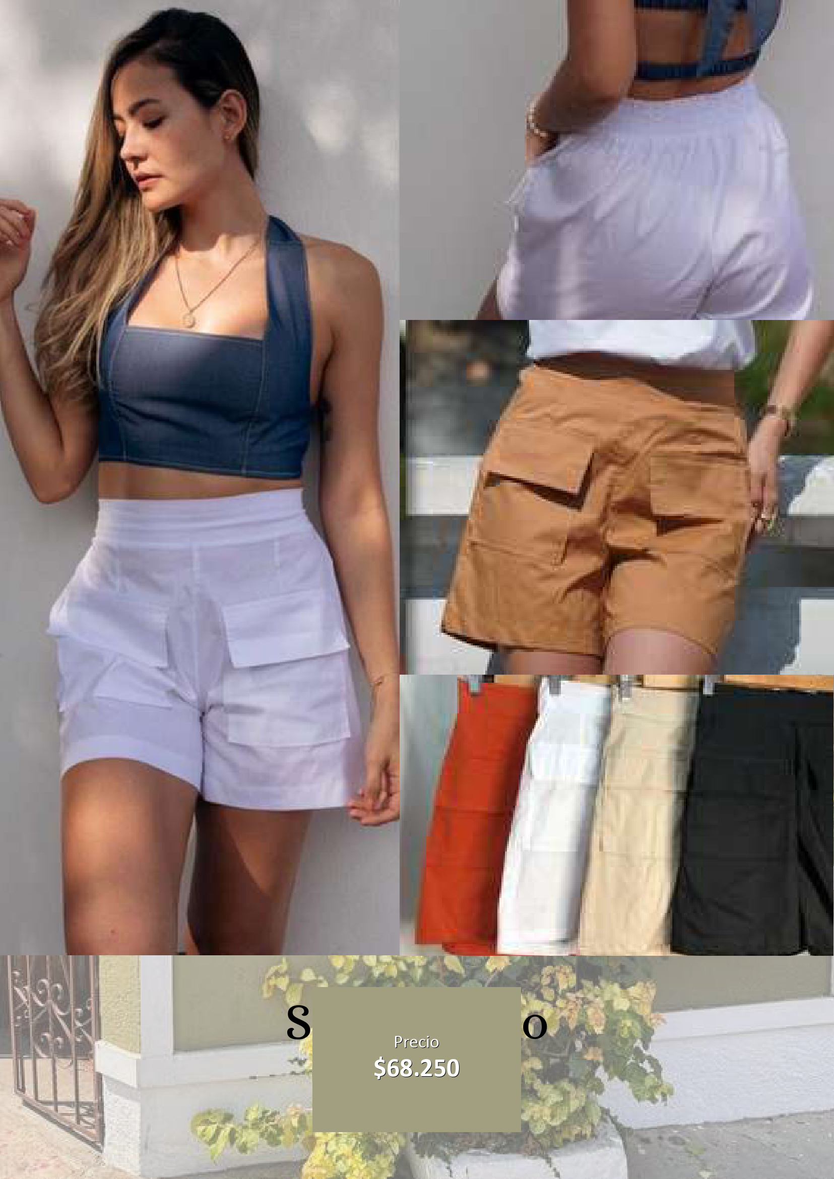Shorts cargo para mujer