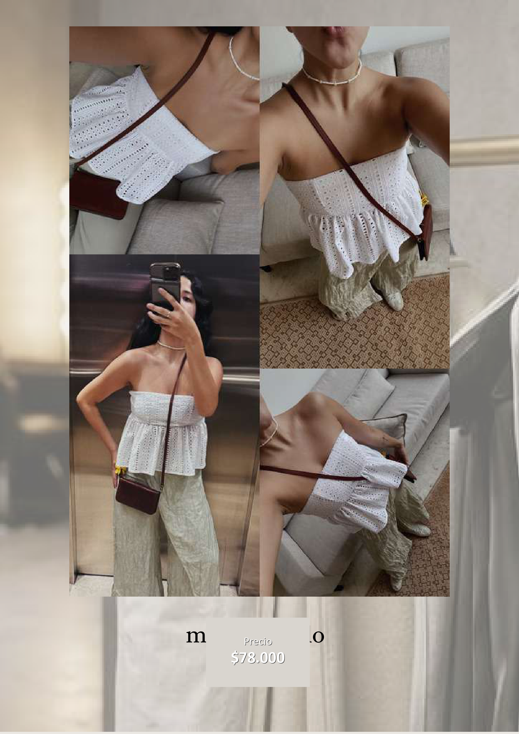 Blusa strapless bordada