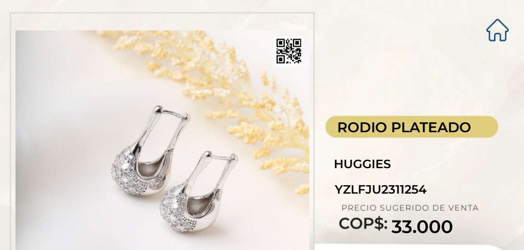 Aretes Huggies Rodio Plateado