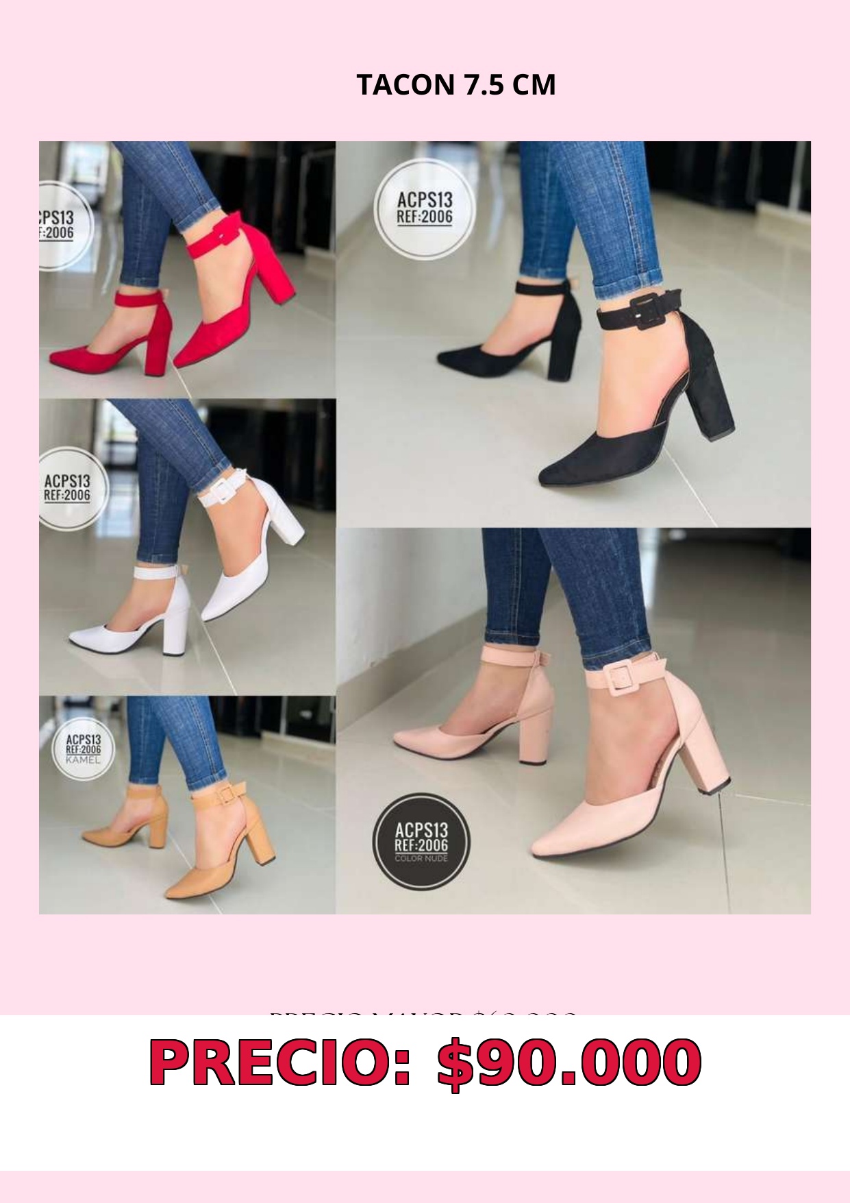 Zapatos de tacón 7.5 cm
