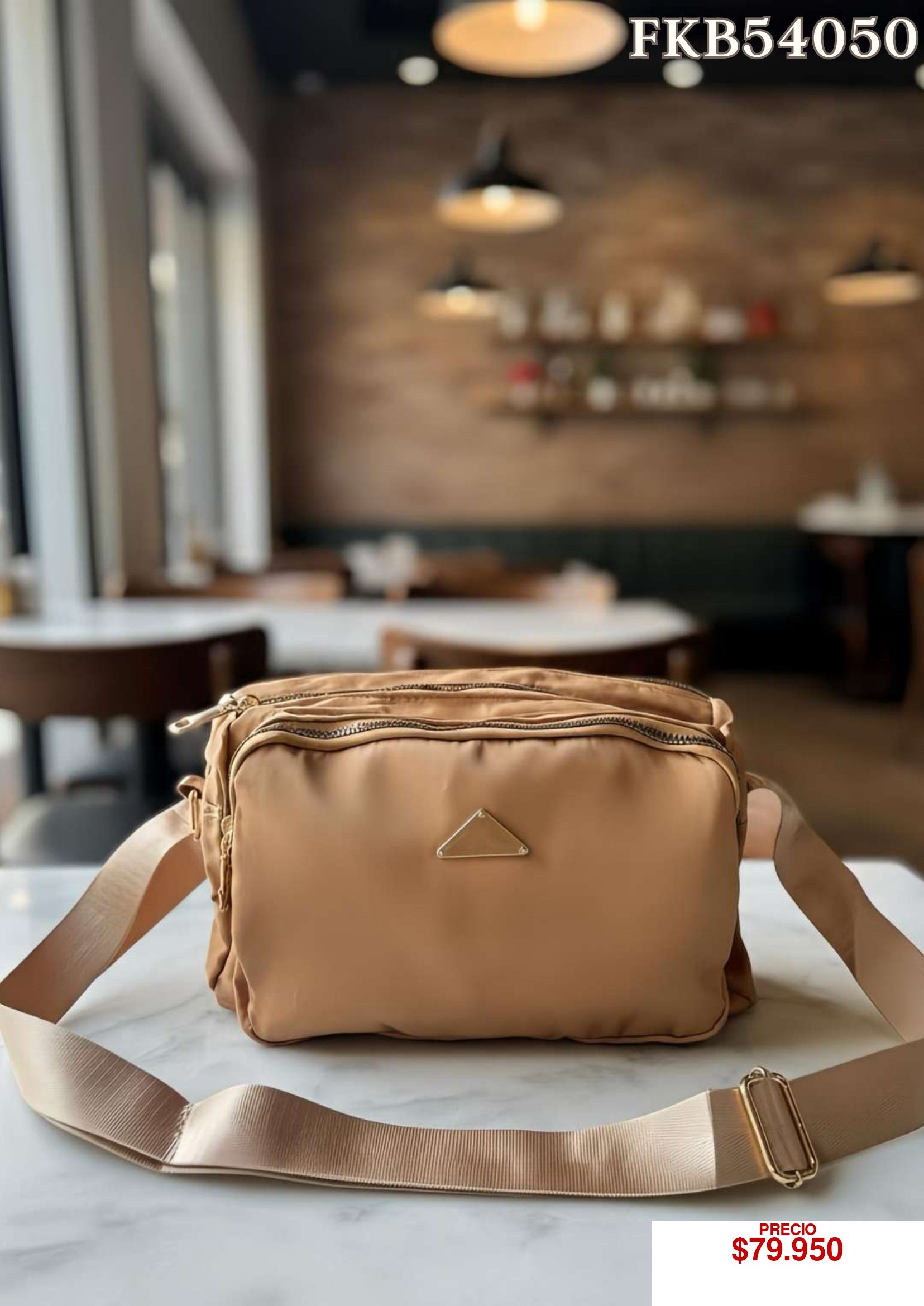 Bolso cruzado beige
