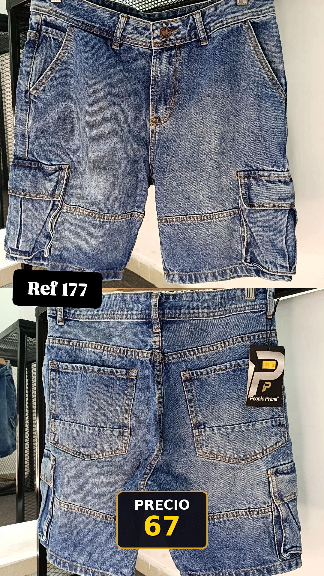 Bermuda cargo denim
