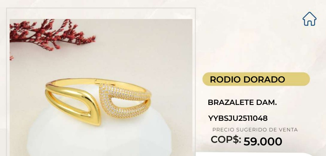 Brazalete de Rodio Dorado