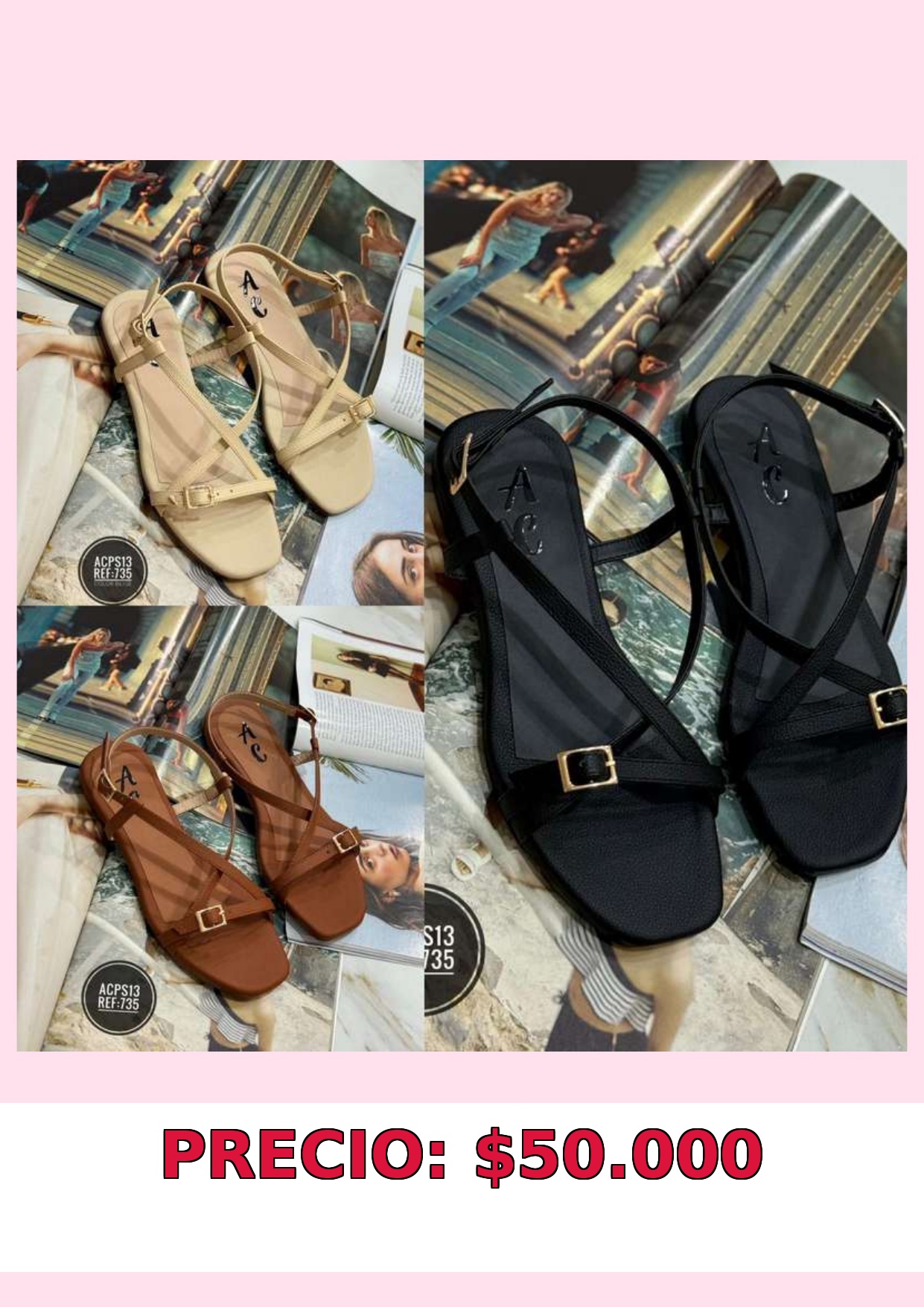 Sandalias planas femeninas