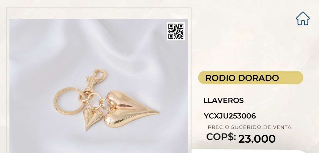 Llavero Rodio Dorado