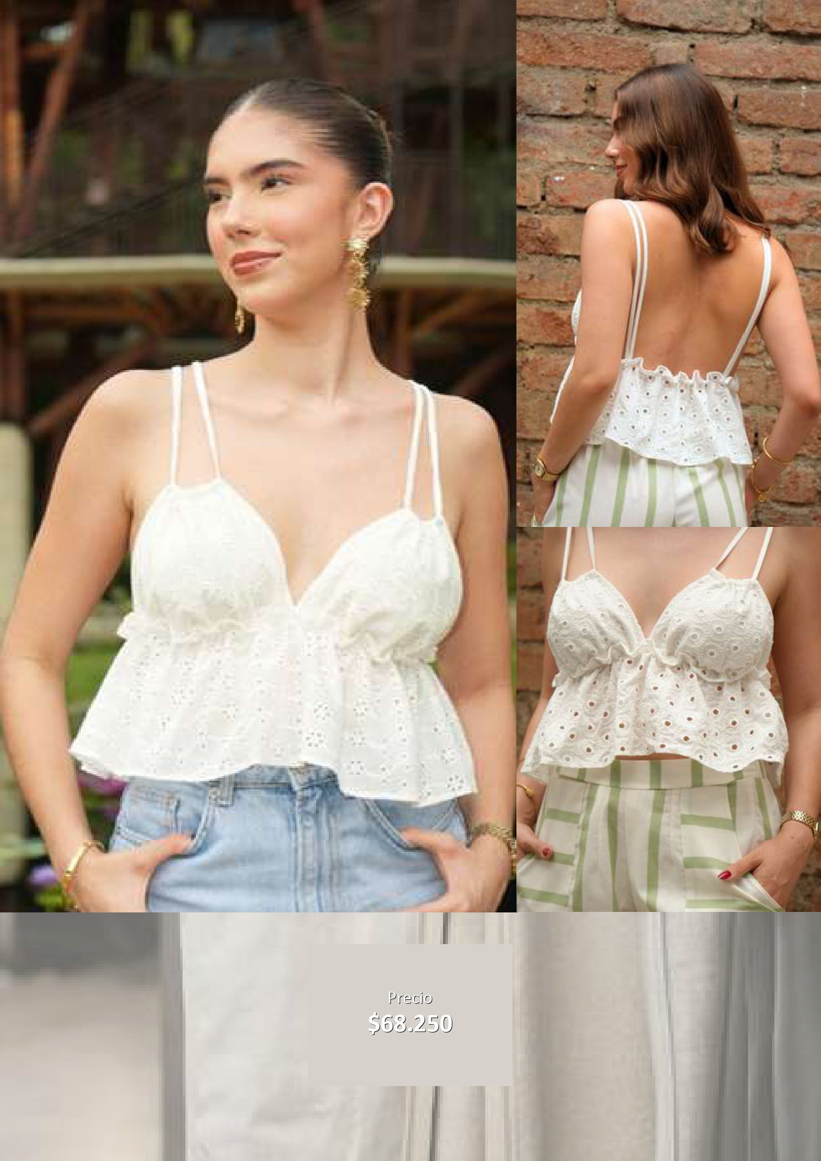 Top Crop Bordado Blanco