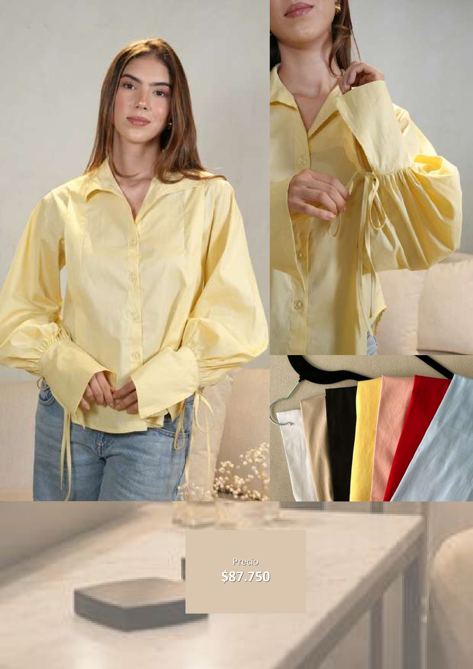 Blusa manga larga ajustable