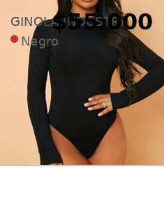 Body Negro Manga Larga