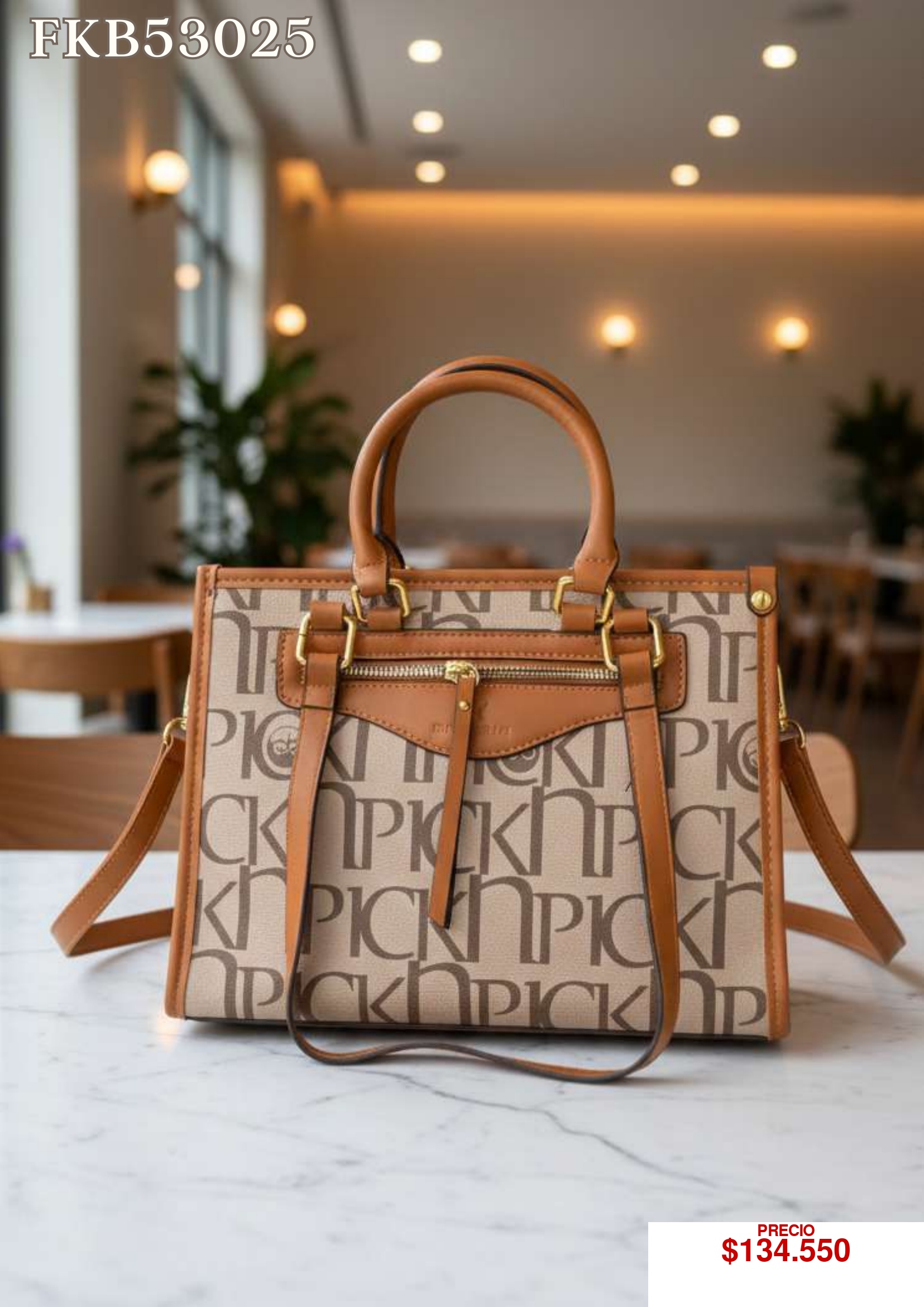 Bolso de Mano Elegante Café