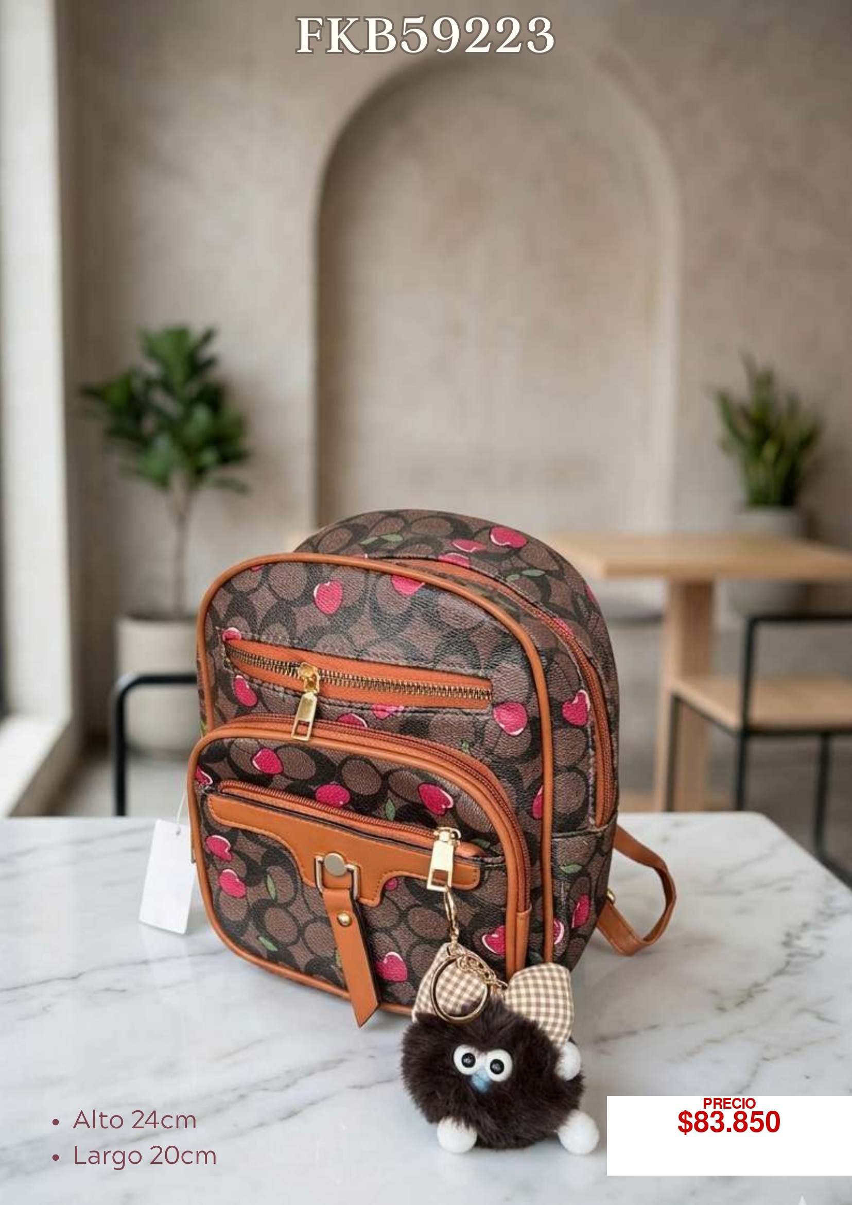 Mochila estampada de cereza