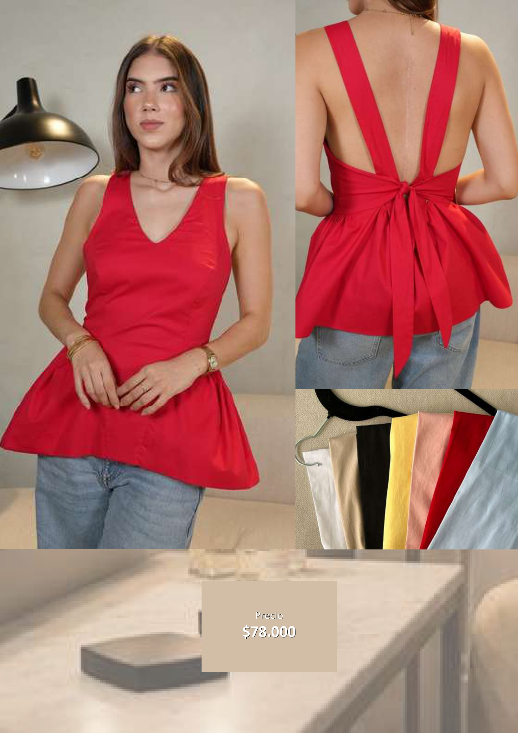 Blusa Peplum Roja