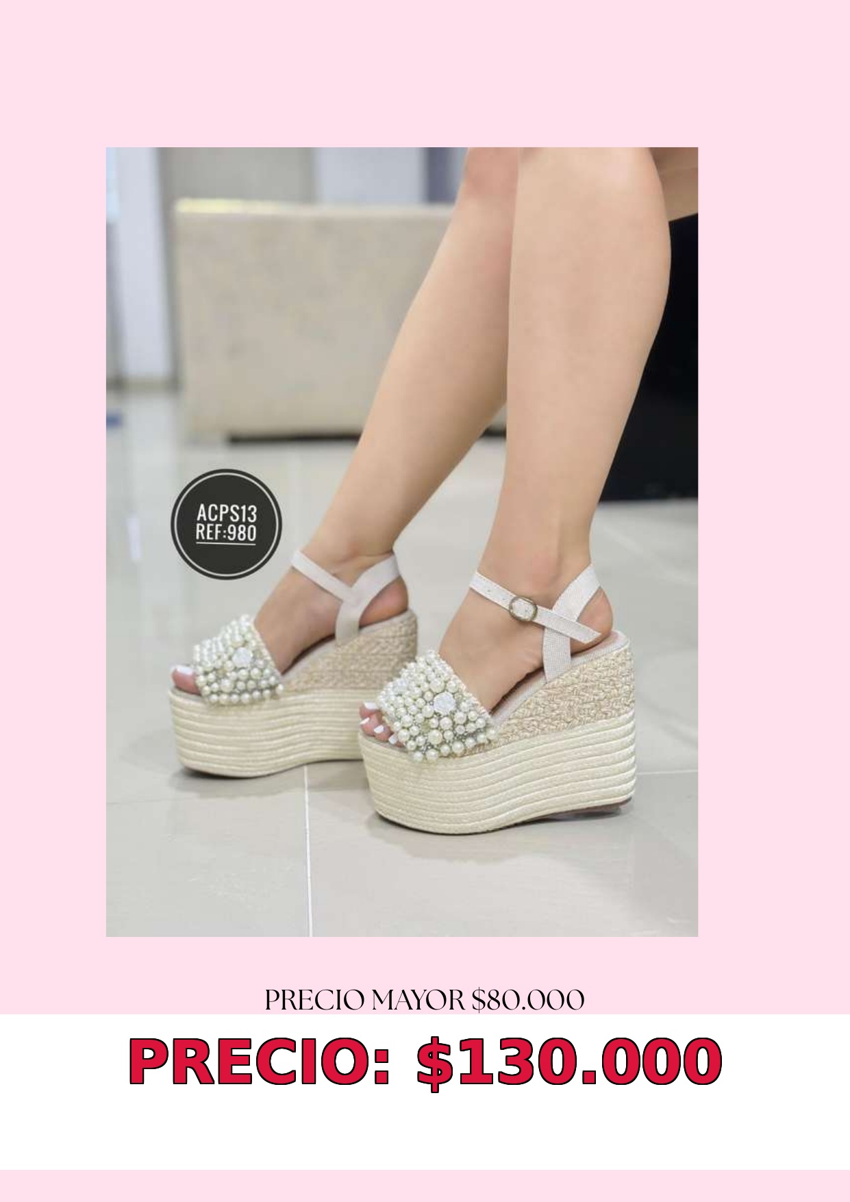 Sandalias Plataforma Perlas