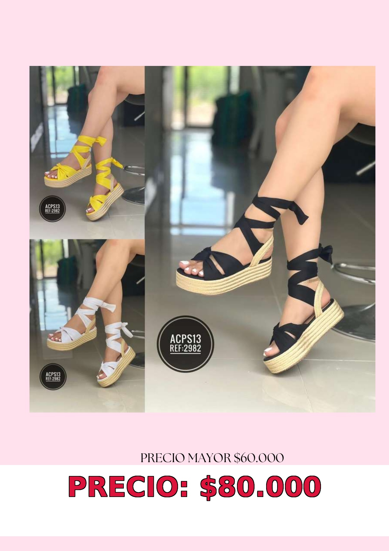 Sandalias de Plataforma con Lazo