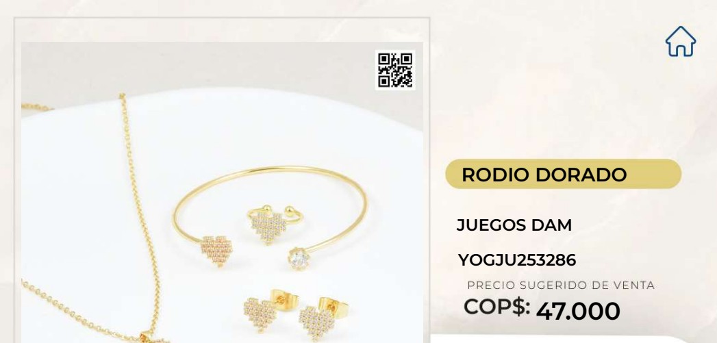 Juego de Joyería Rodio Dorado