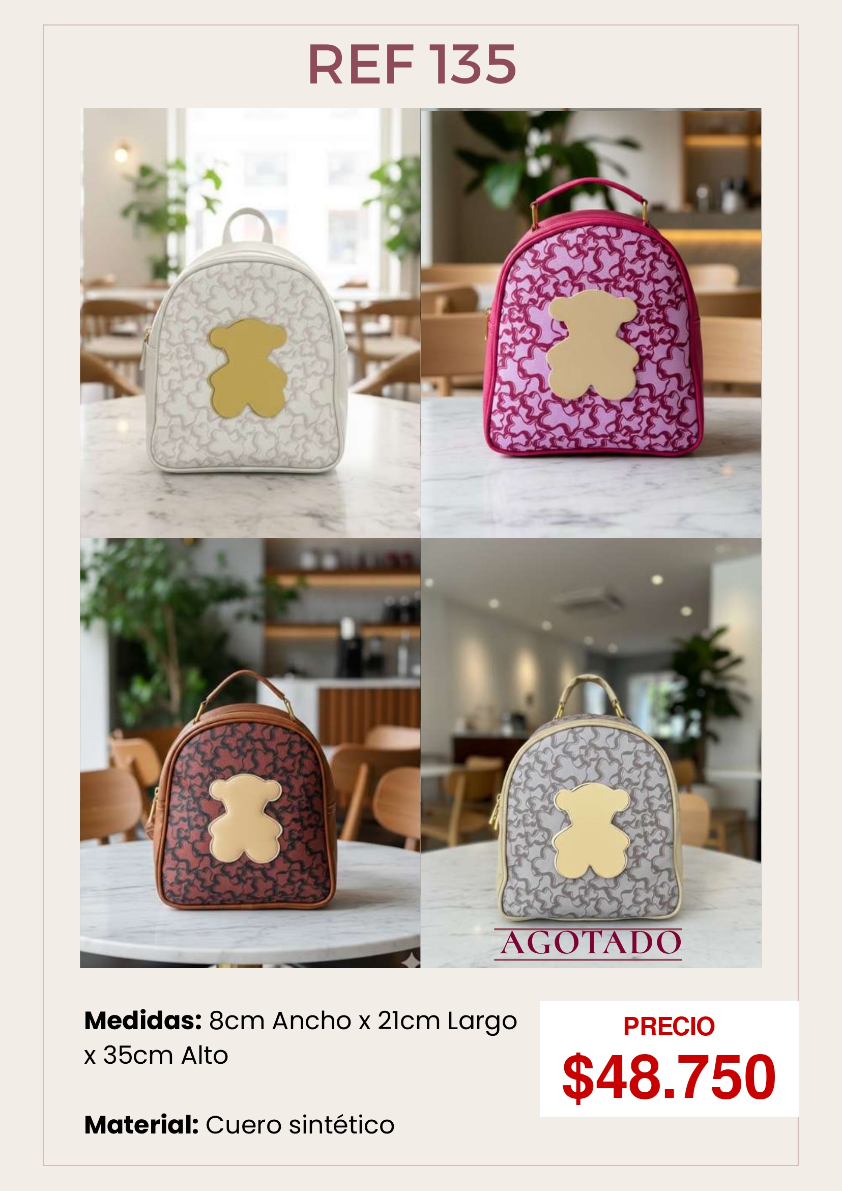 Mochila Osito Sintética