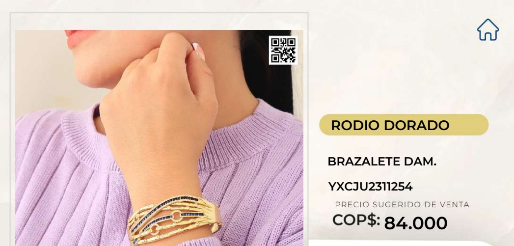 Brazalete de Rodio Dorado