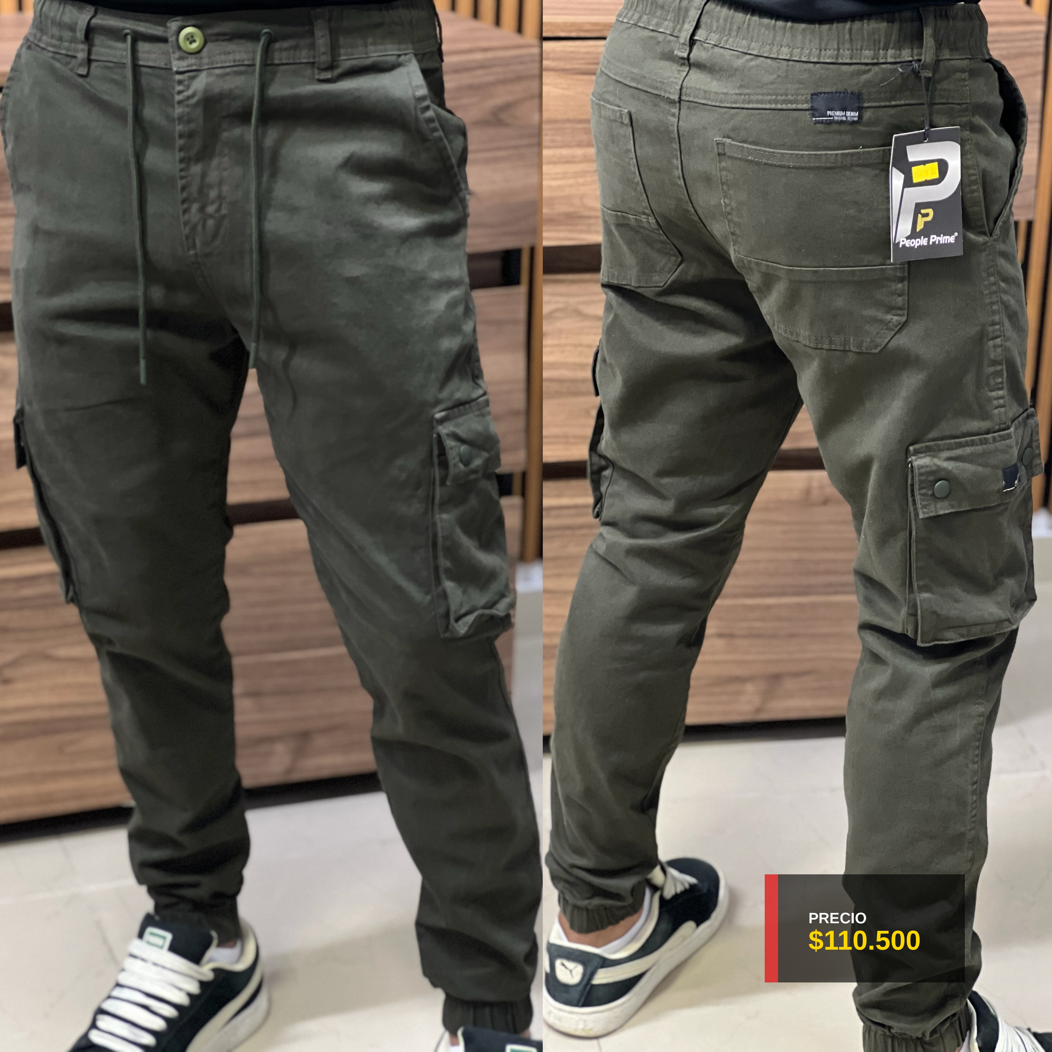 Pantalón Cargo Verde Hombre
