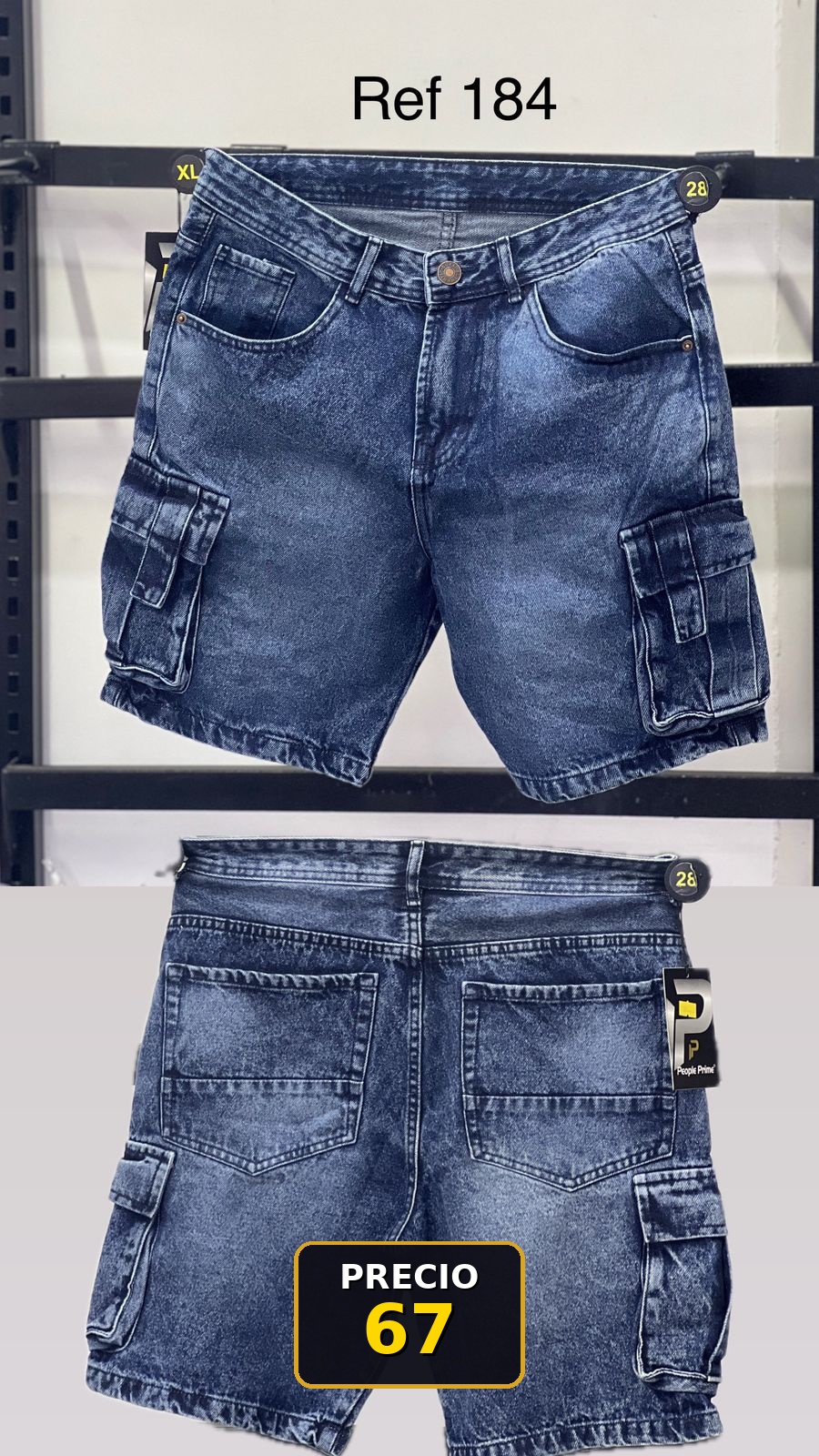 Bermuda cargo denim
