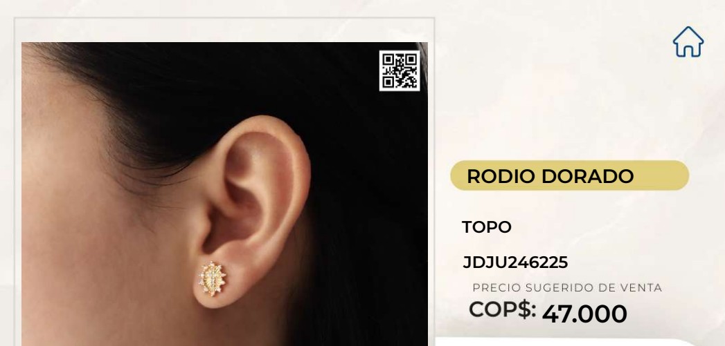 Topo de Rodio Dorado