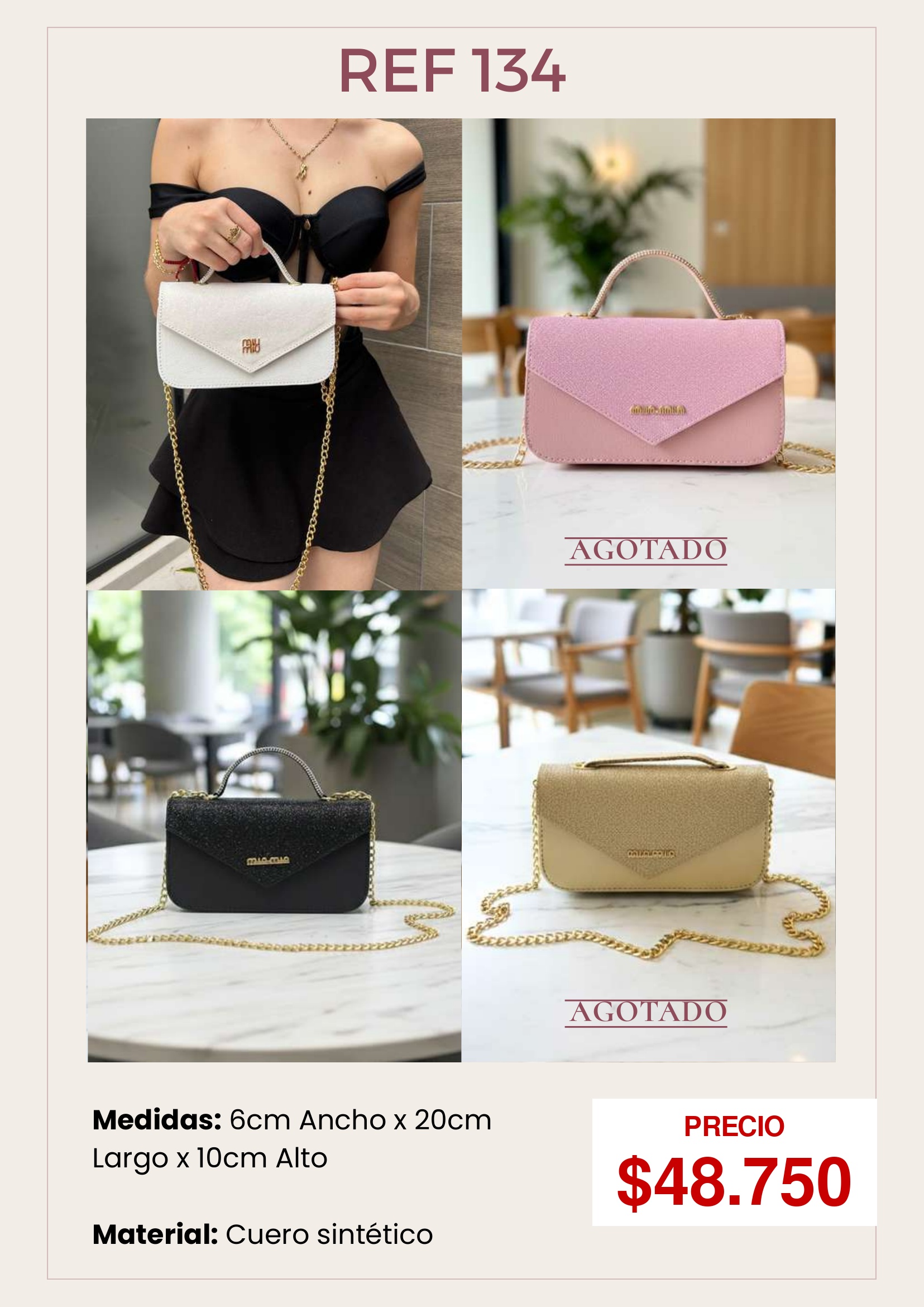 Bolso de Mano Sintético