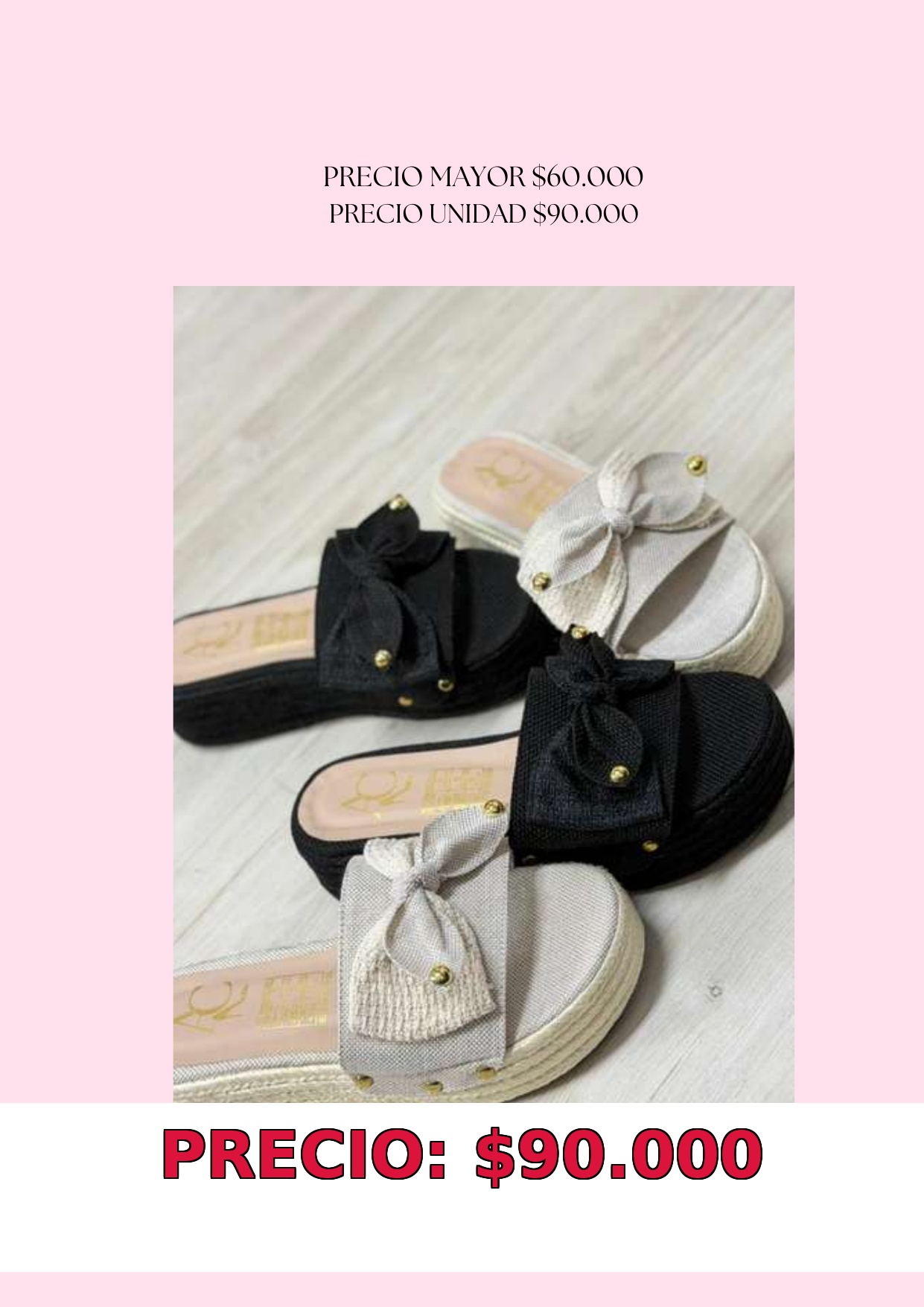 Sandalias con moño mujer