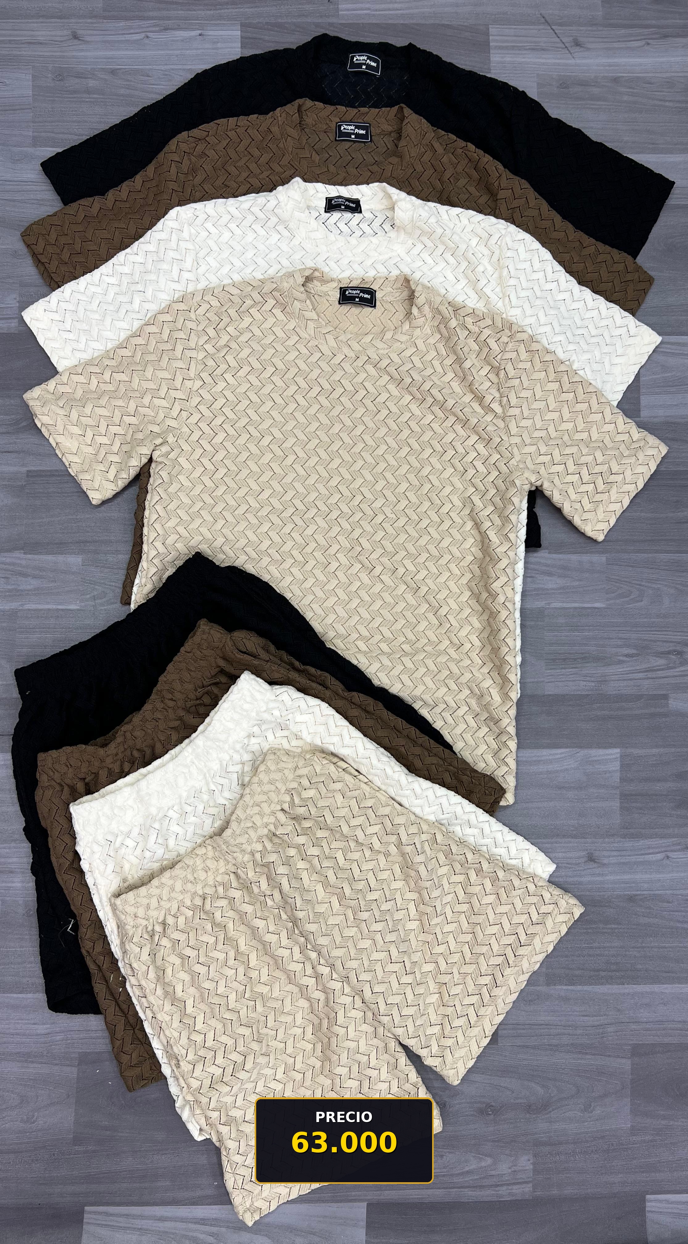 Conjunto de camiseta y short texturizado